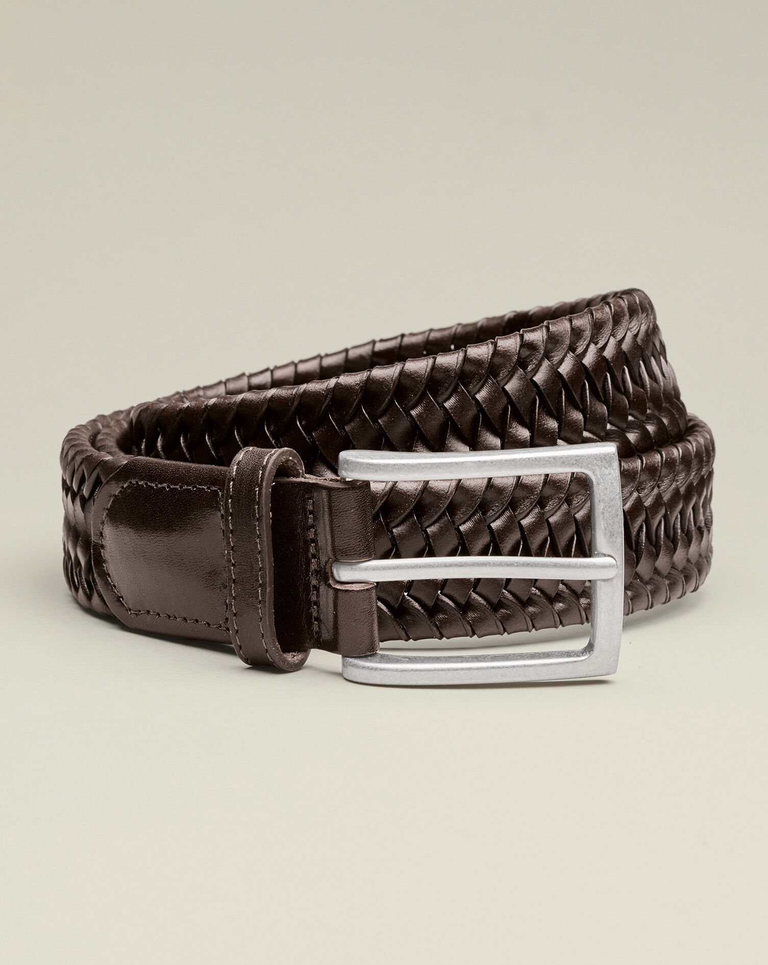 Made in England Leather Stretch Belt - Dark Chocolate