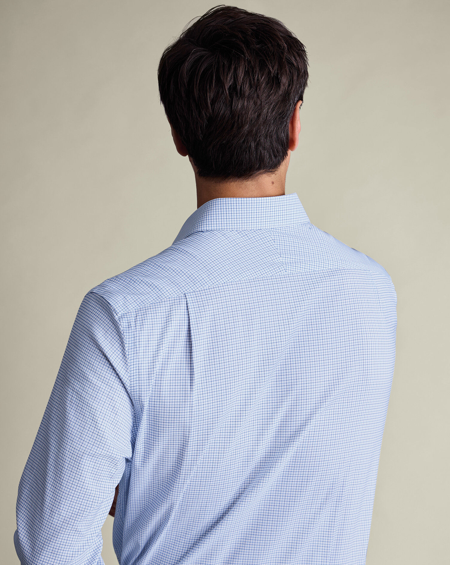 Non-Iron Performance Check Shirt - Mid Blue