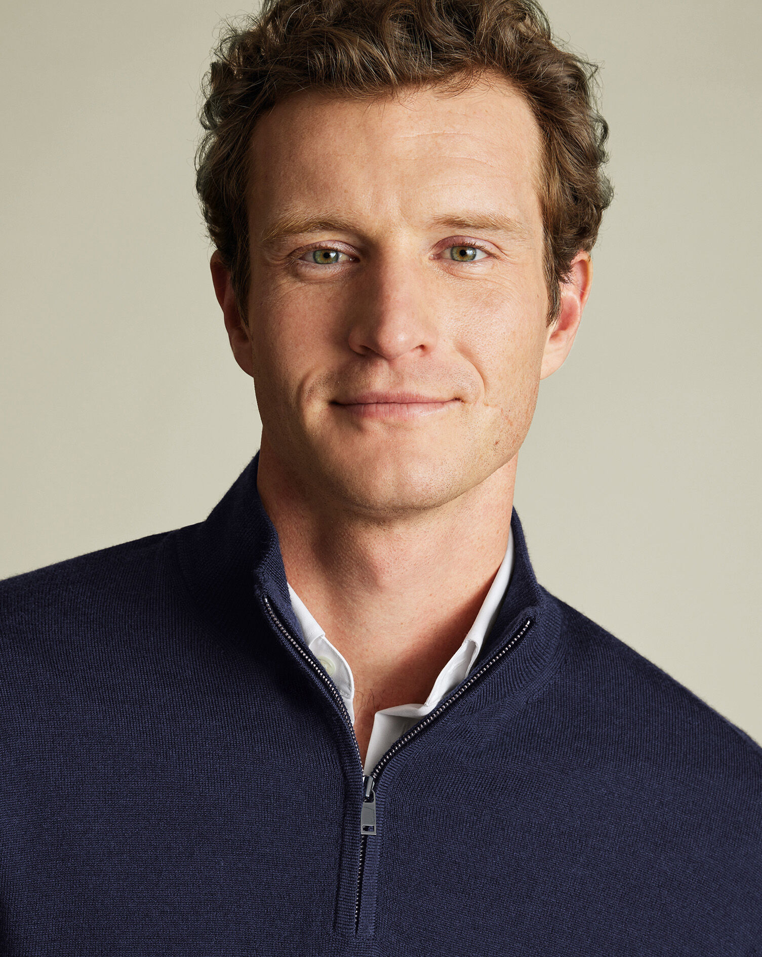 Merino Quarter Zip Sweater - Navy