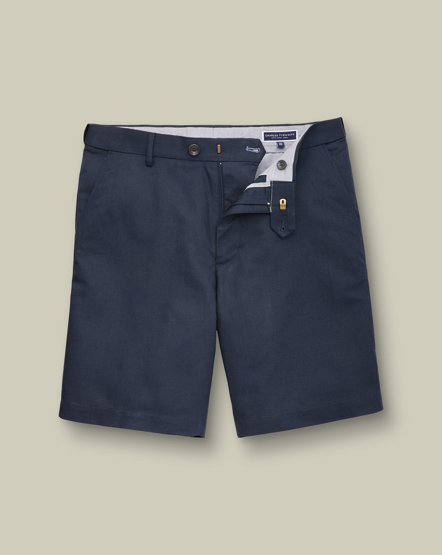 Cotton Linen Shorts - Ink Blue