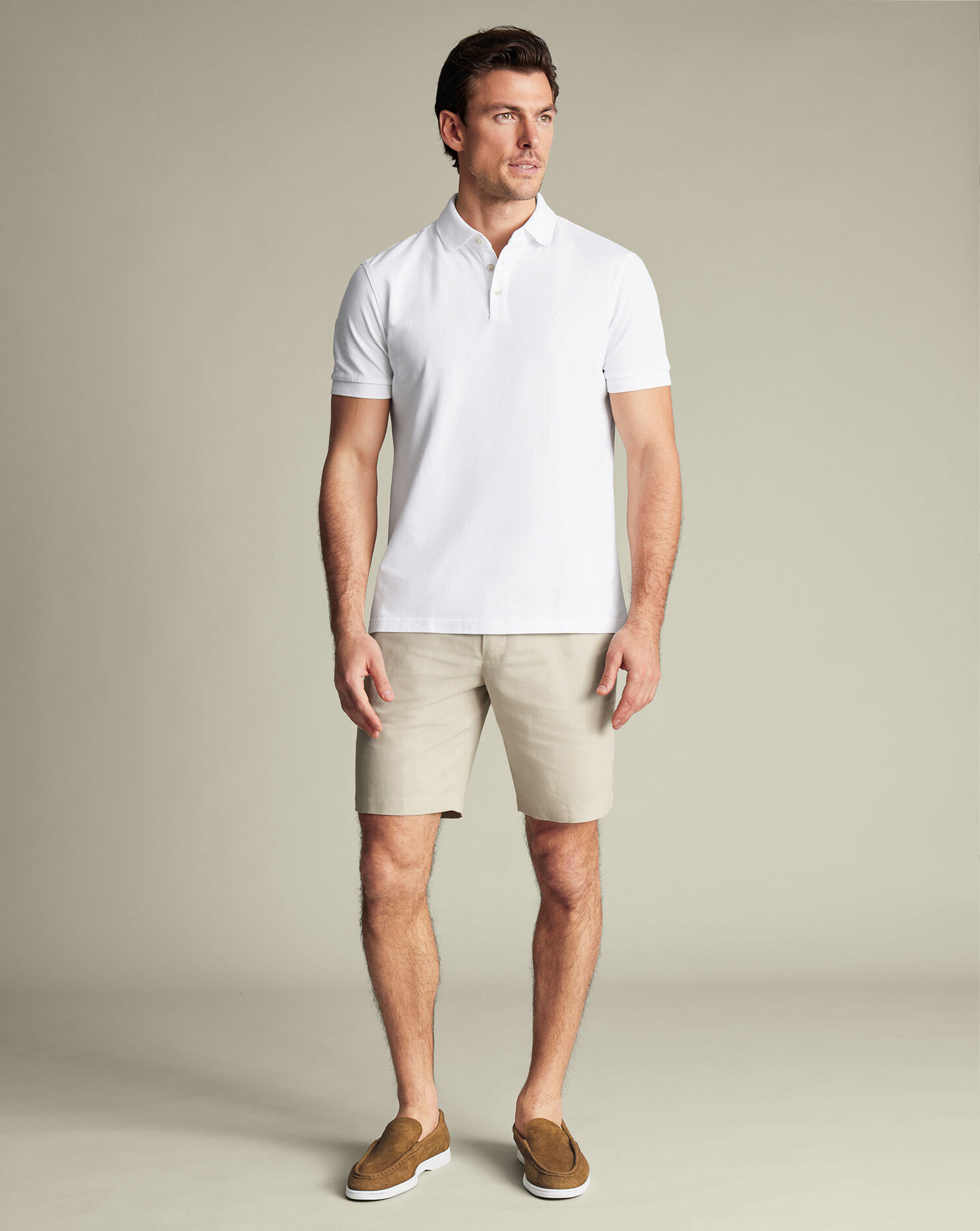 Cotton Linen Shorts - Stone