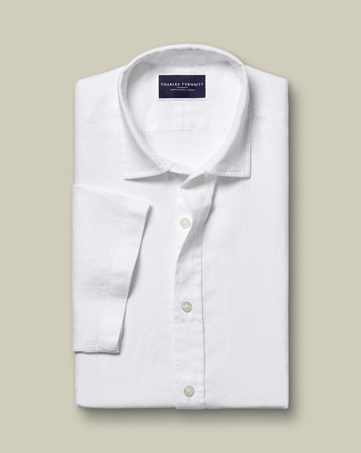 Pure Linen Short Sleeve Shirt - White