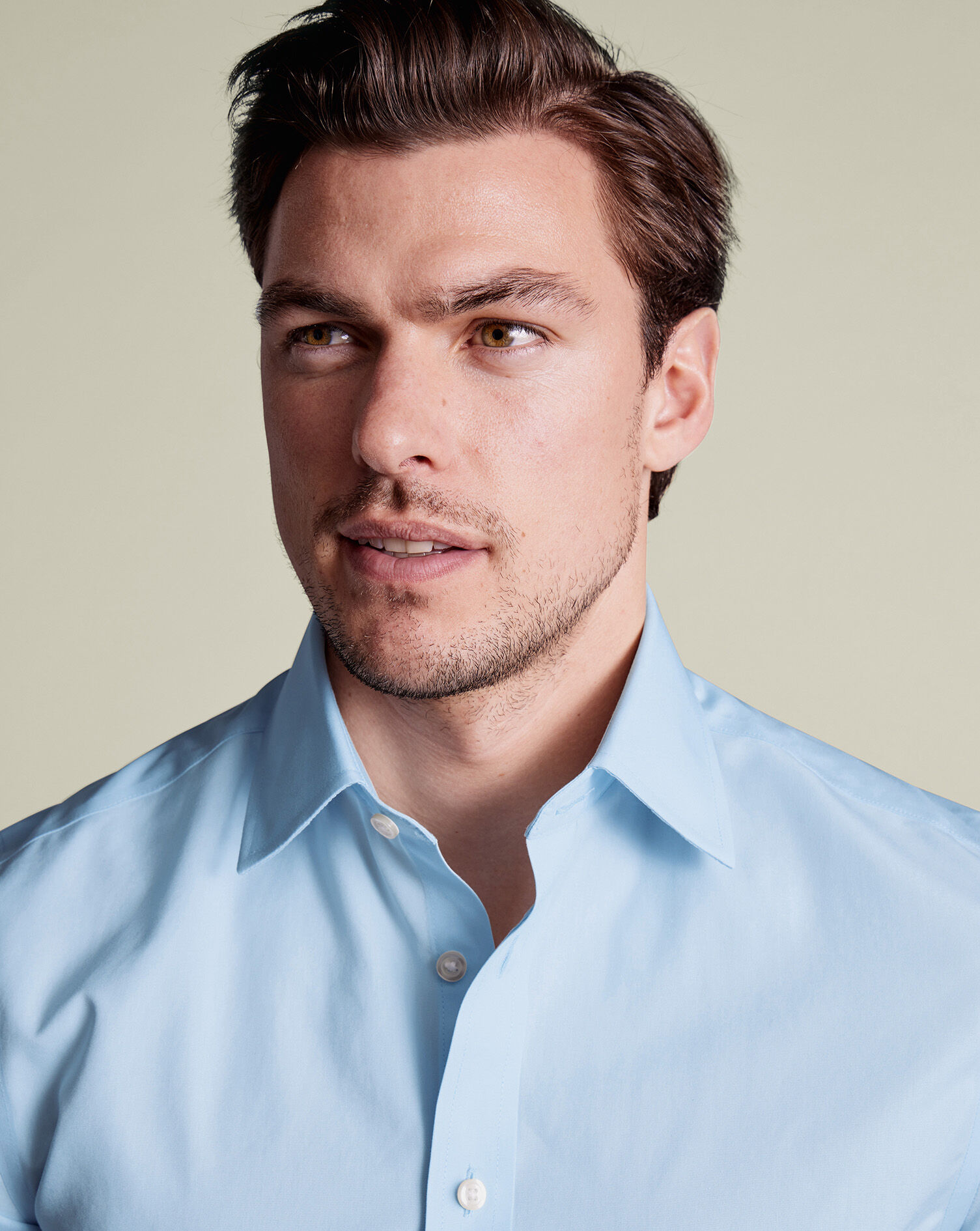 Non-Iron Poplin Short-Sleeve Shirt - Sky Blue