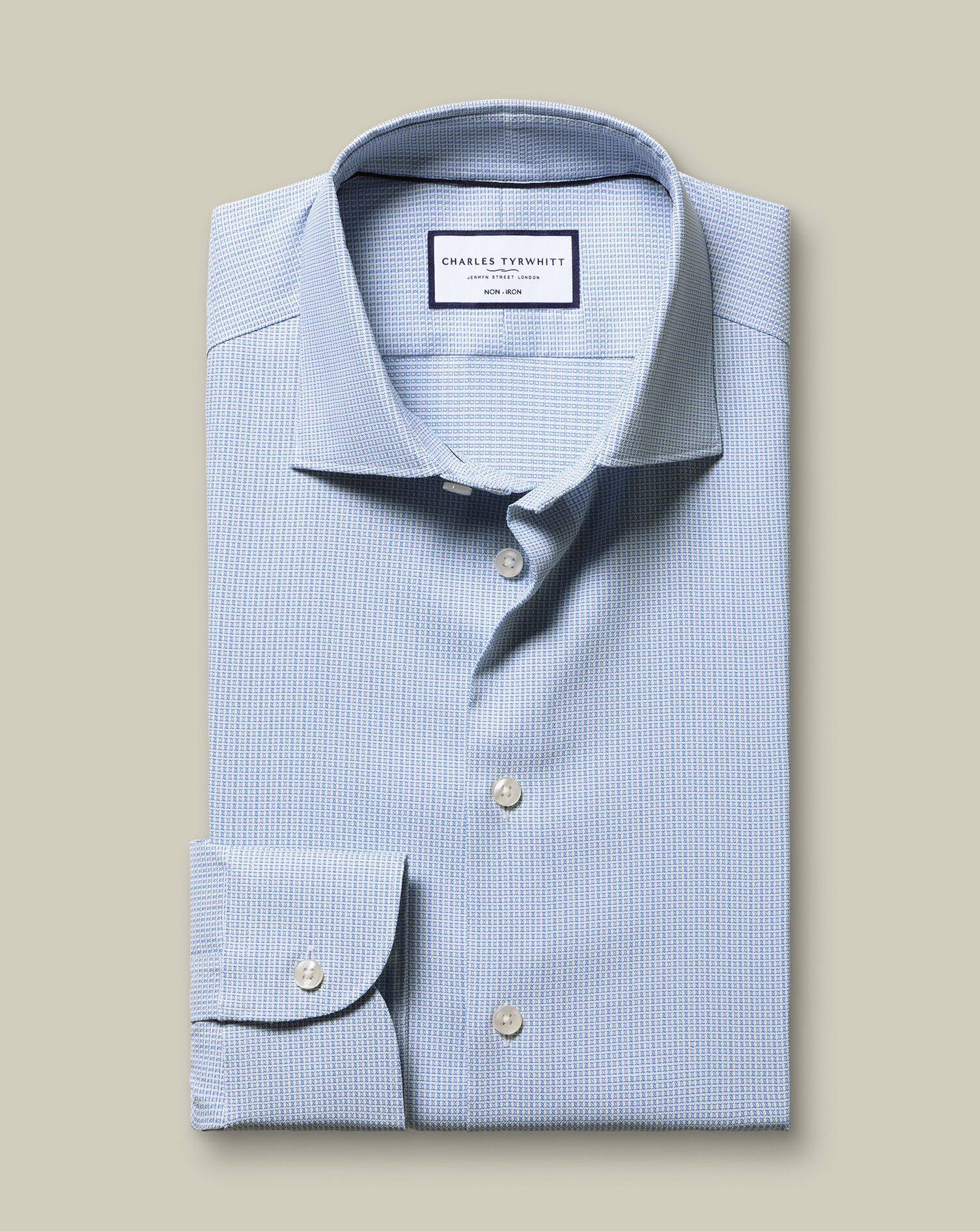Non-Iron Performance Texture Shirt - Blue