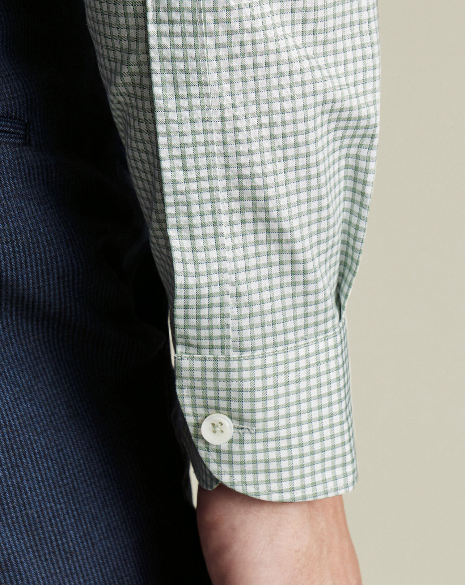 Button-Down Non-Iron Oxford Check Shirt - Green
