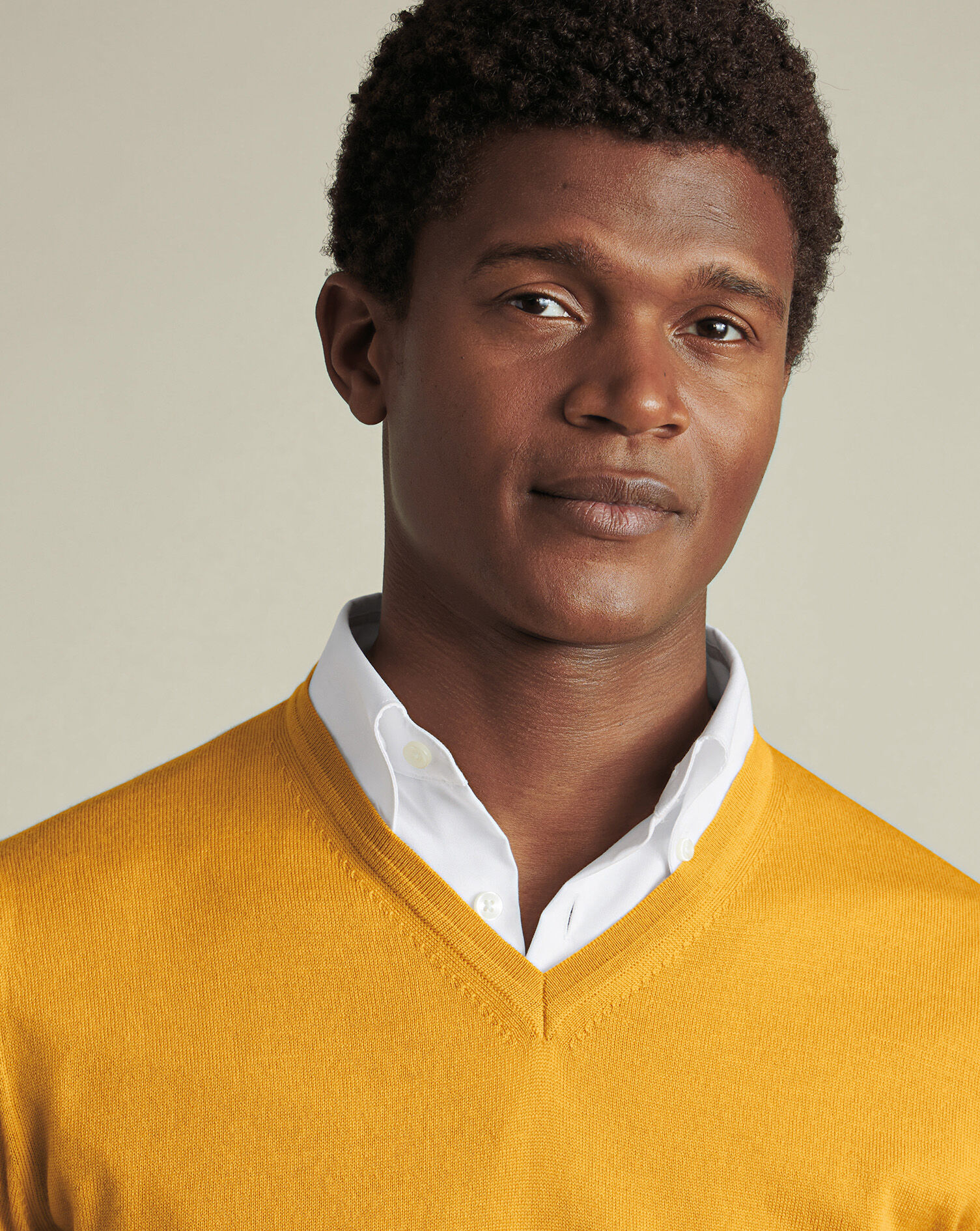 Merino V-Neck Sweater - Yellow