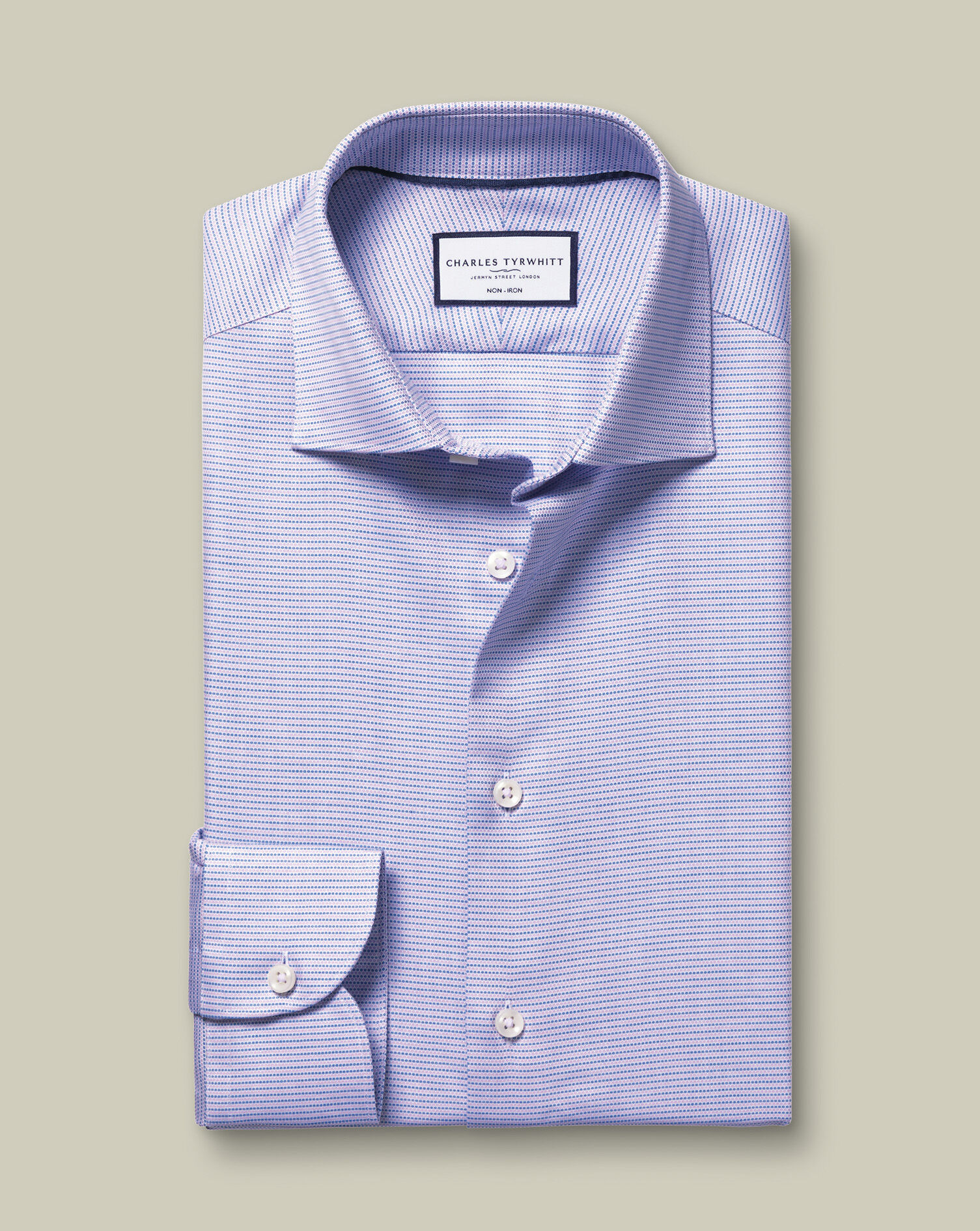Non-Iron Stretch Texture Circle Shirt - Lilac