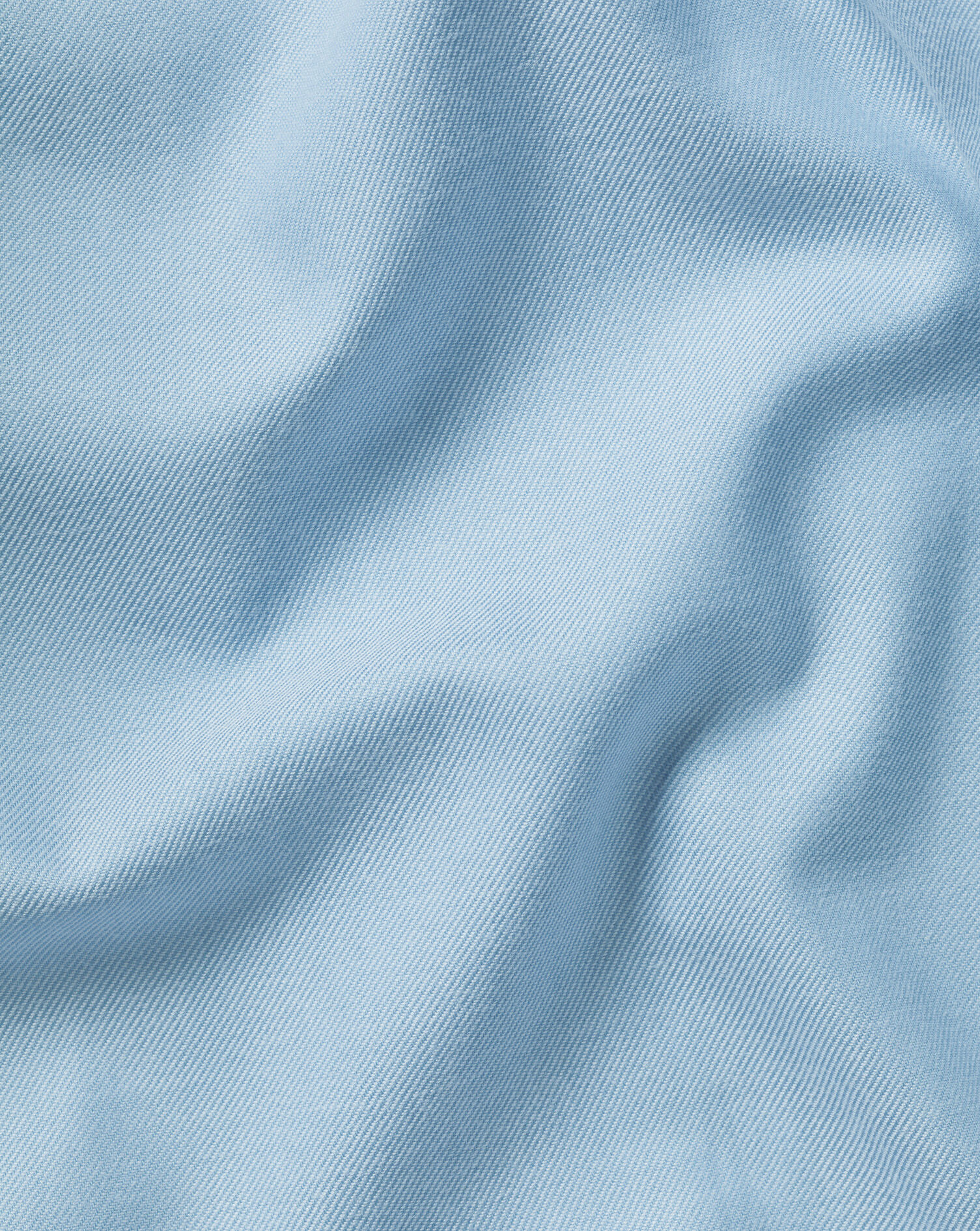 Brushed Cotton Twill Shirt - Light Blue