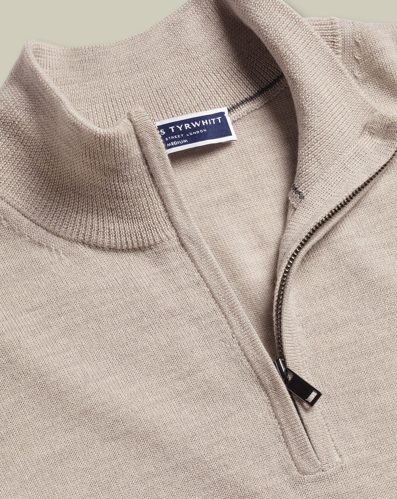 Merino Quarter Zip Sweater - Limestone