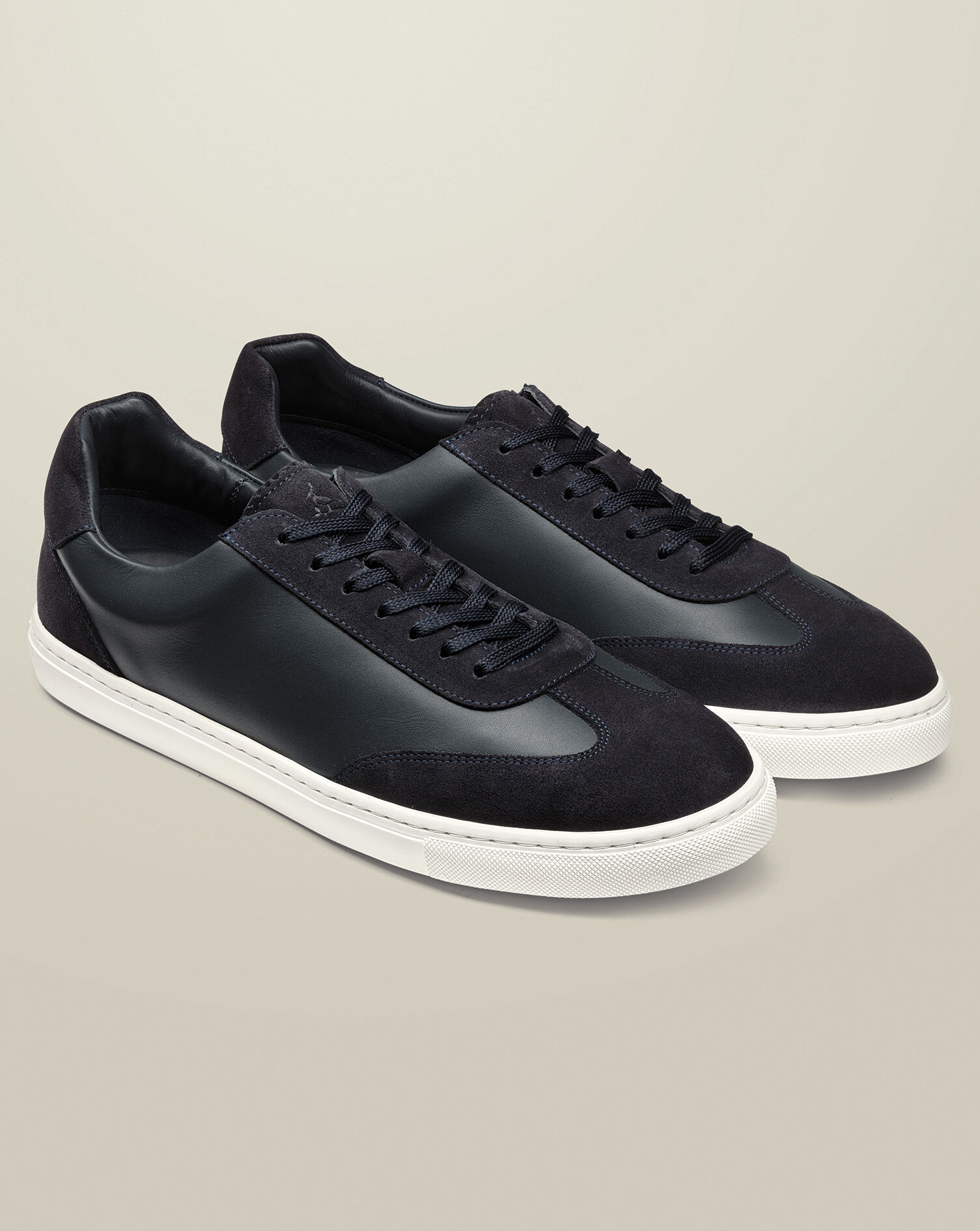 Leather and Suede Sneakers - Navy