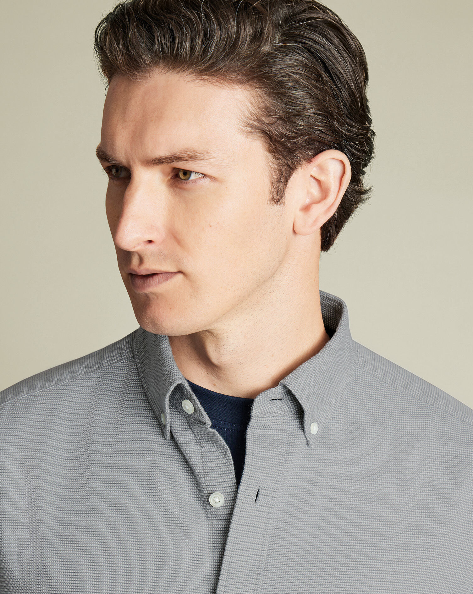 Dobby Flannel Shirt - Light Gray