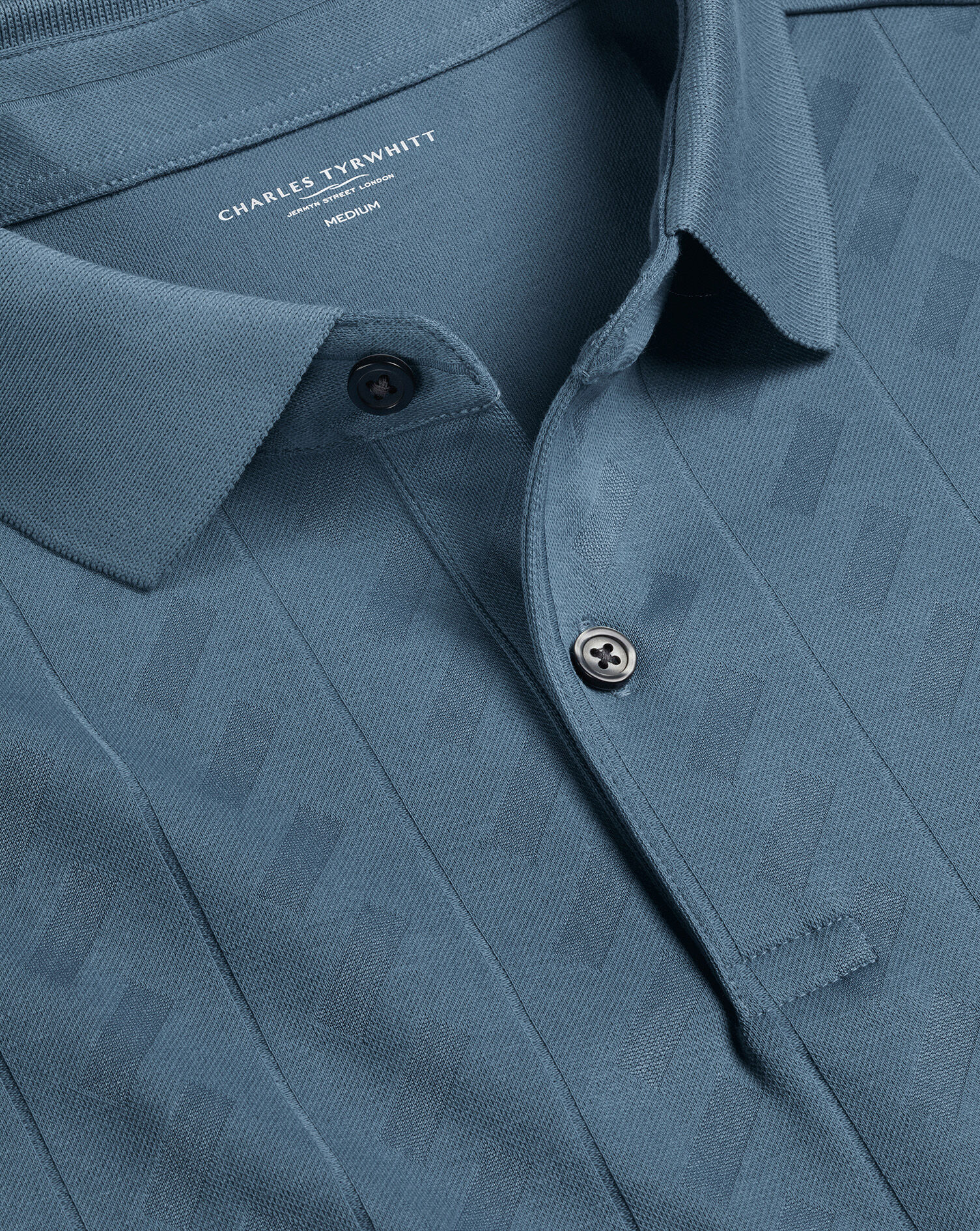 Textured Polo - Airforce Blue