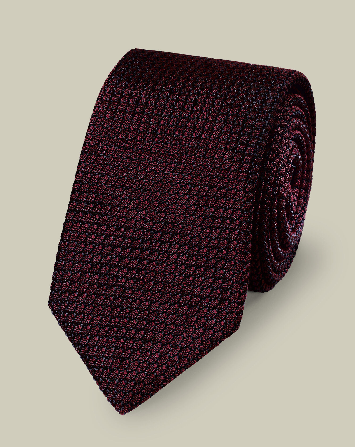 Silk Grenadine Italian Tie - Maroon Red