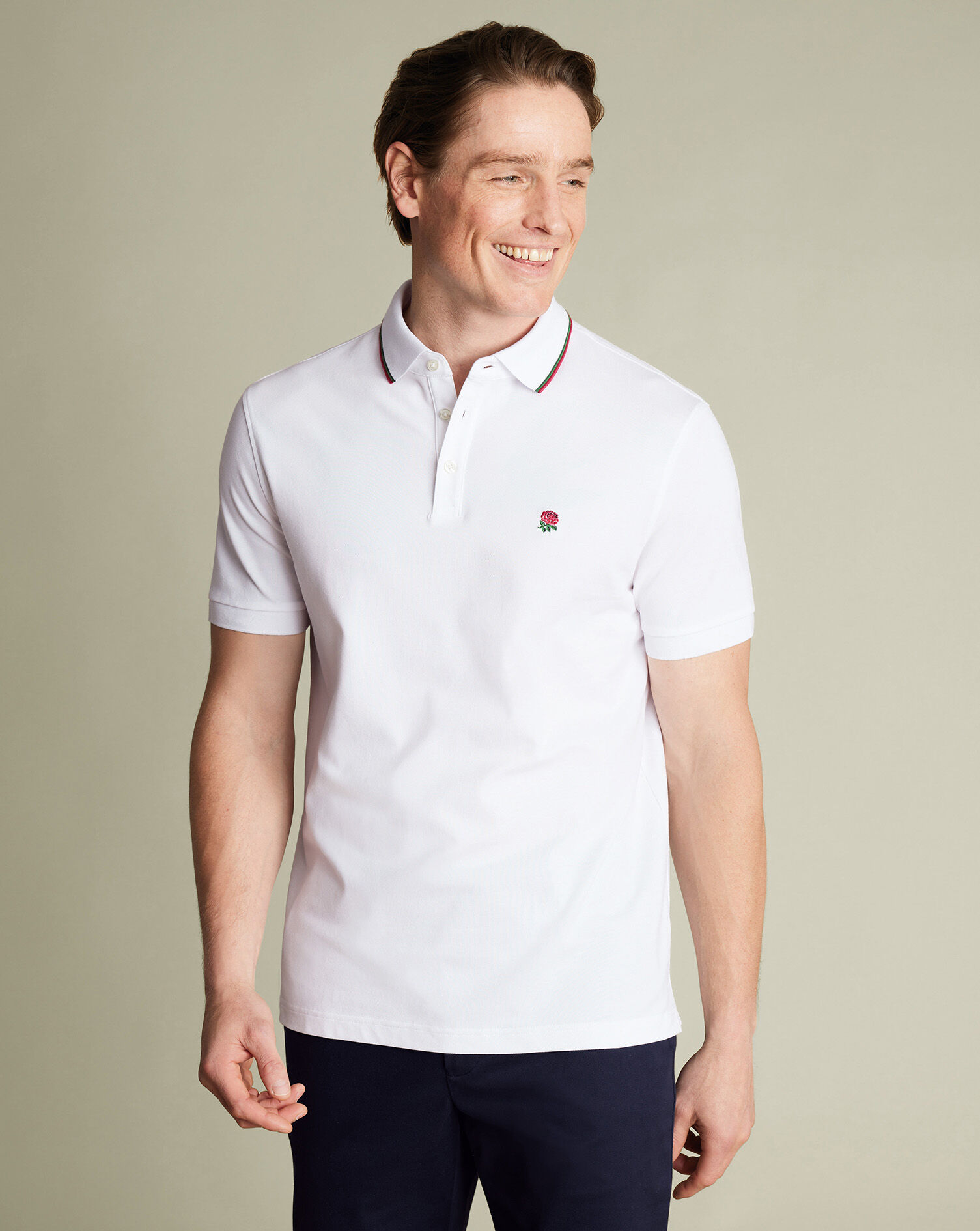 England Rugby Pique Polo - White