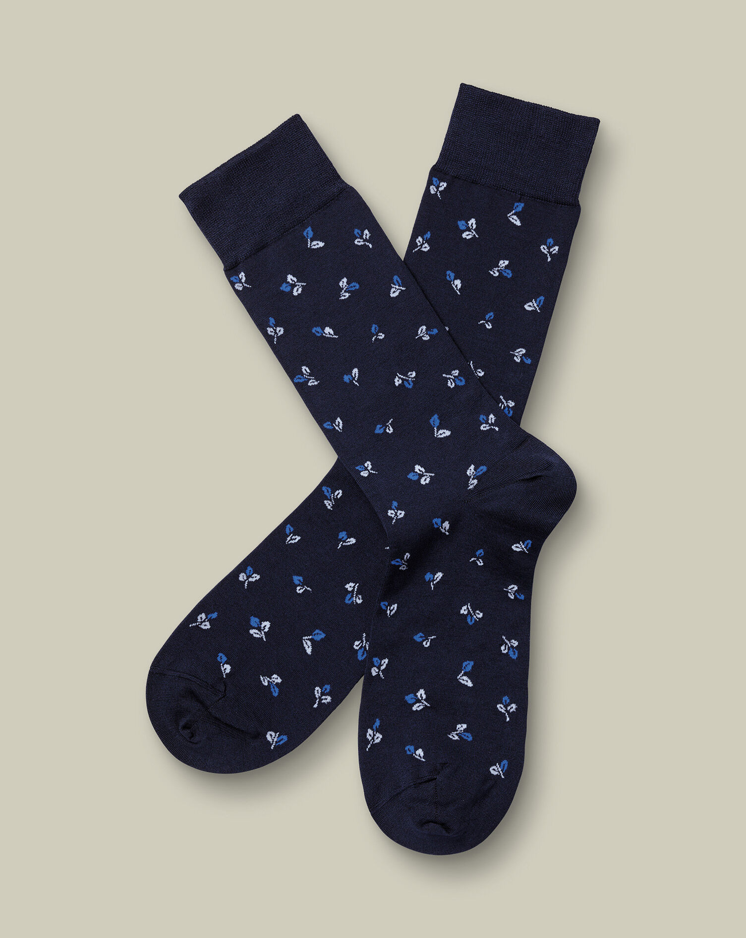 Floral Socks - Navy