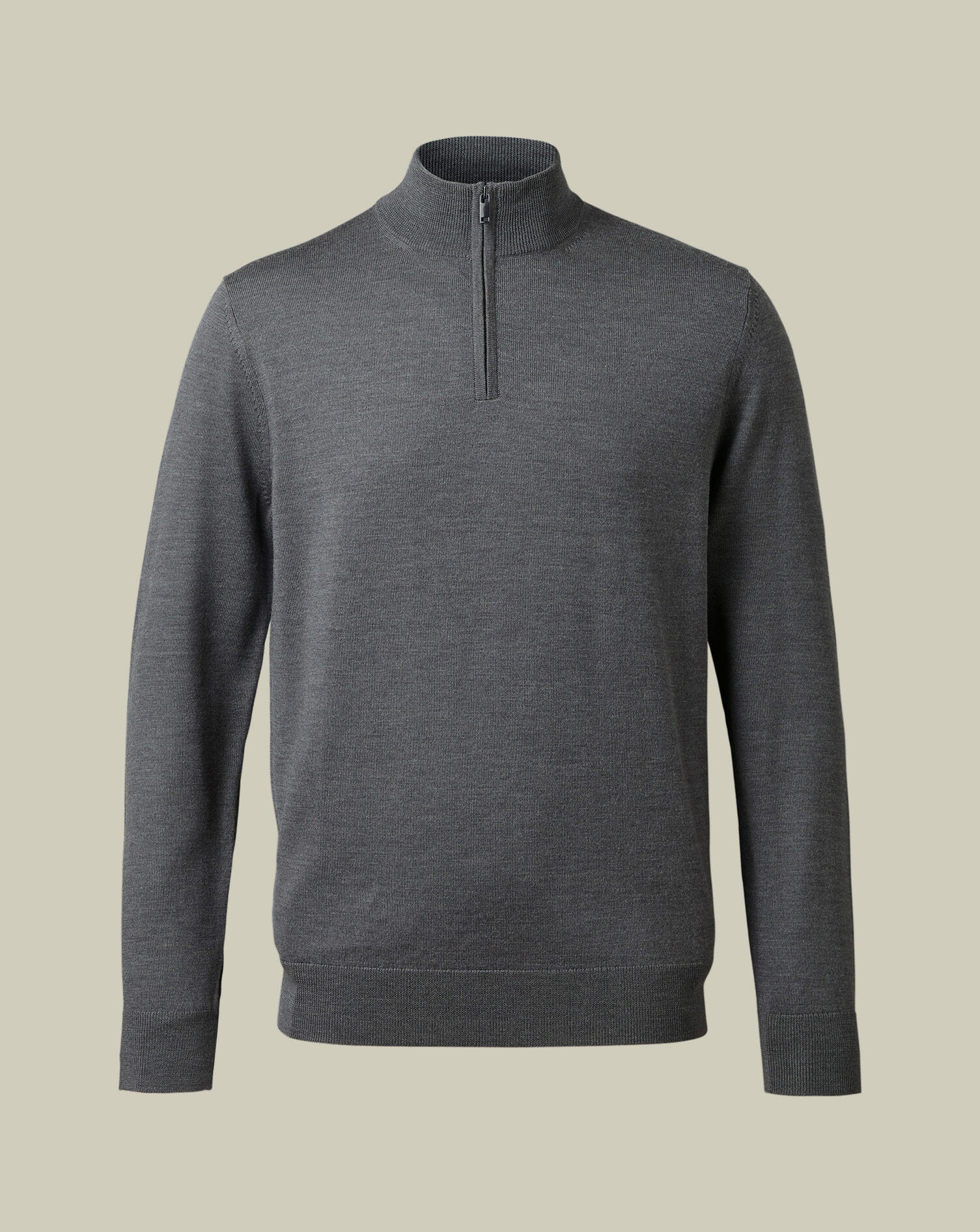 Merino Quarter Zip Sweater - Gray