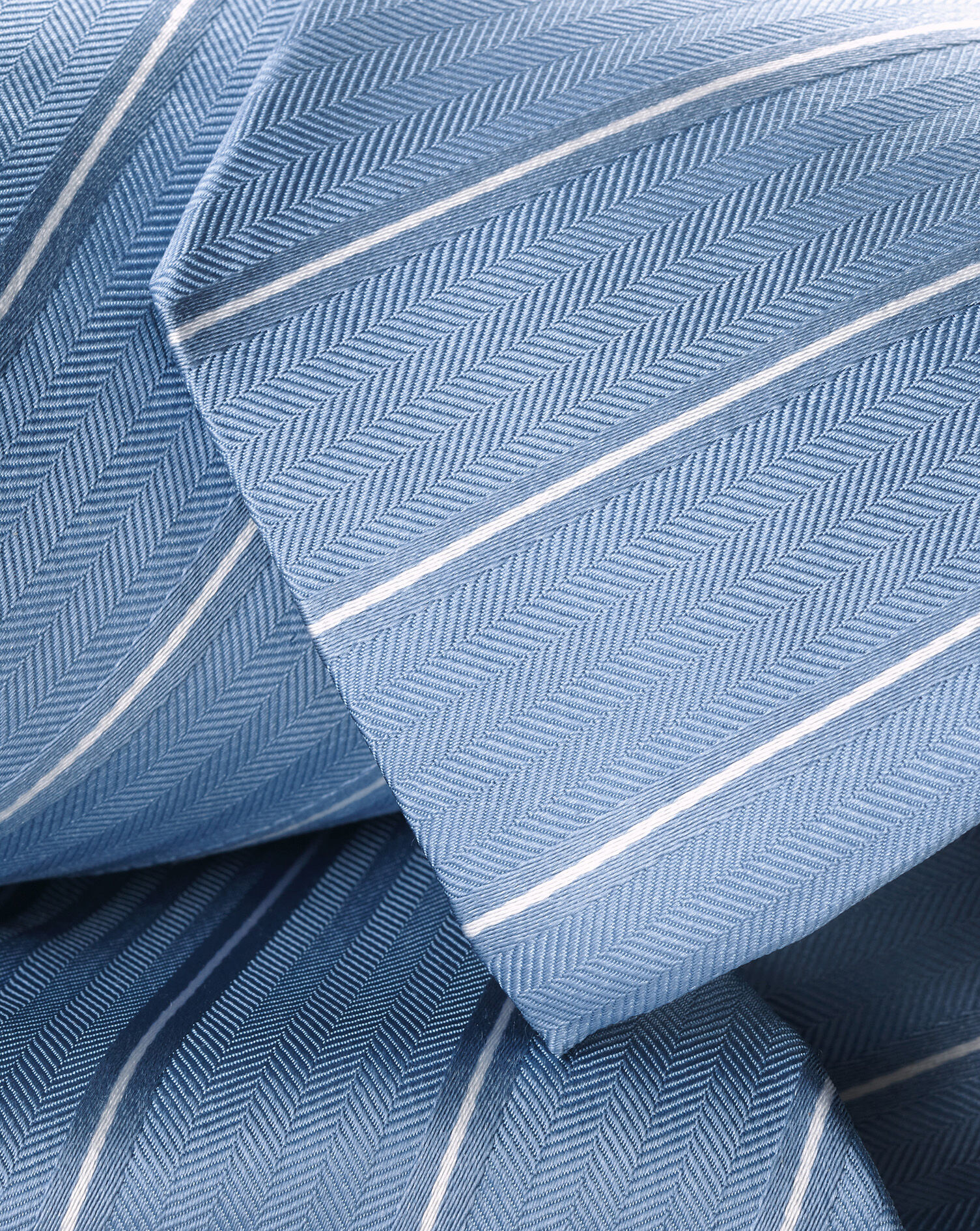 Silk Stripe Tie - Sky Blue