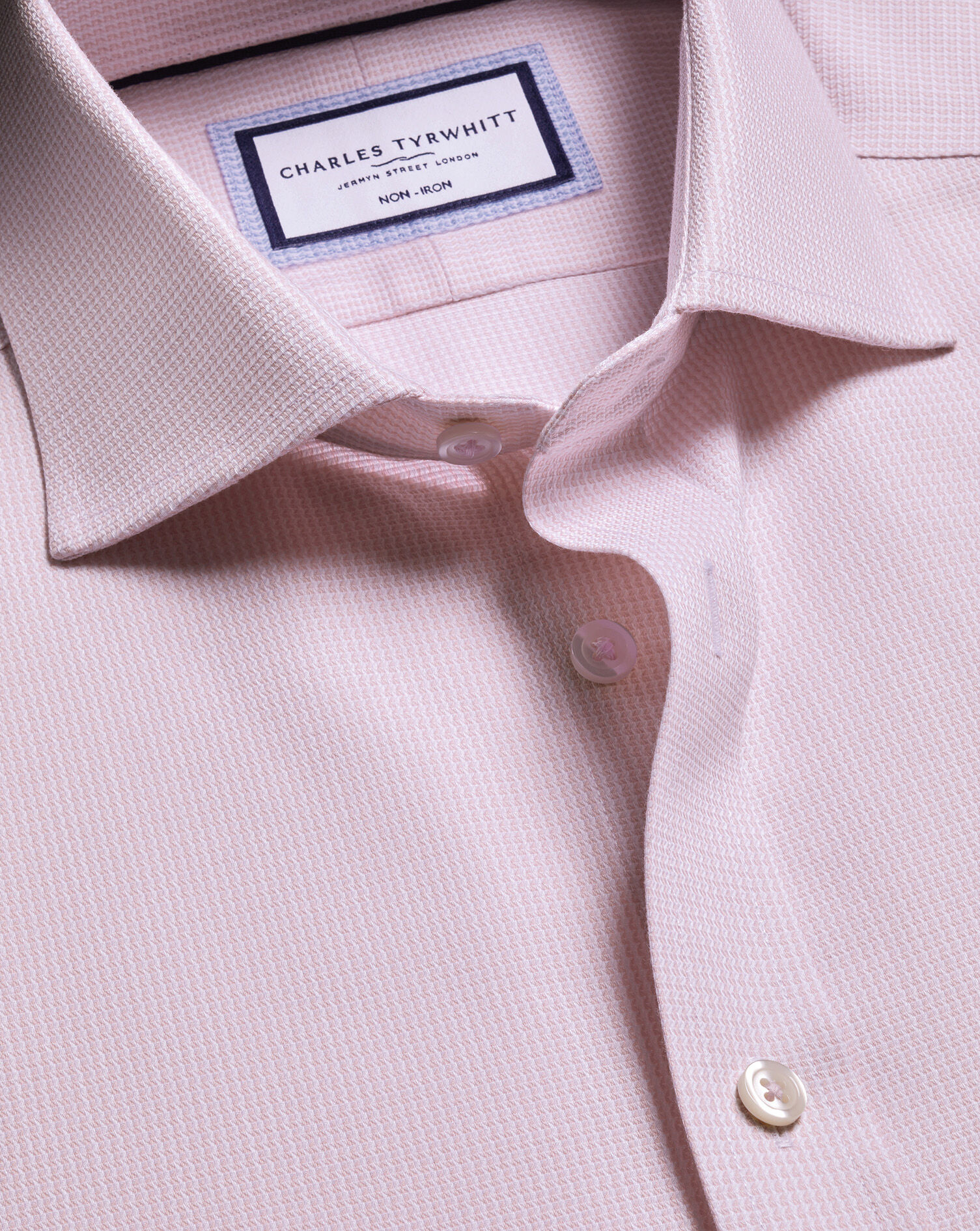 Non-Iron Stretch Burlington Weave Shirt - Pink