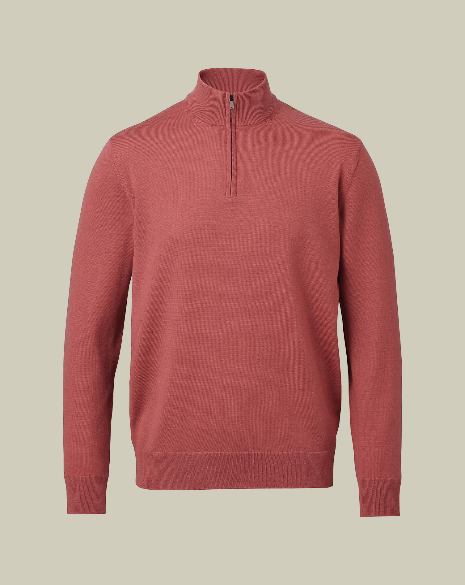 Merino Quarter Zip Sweater - Rust