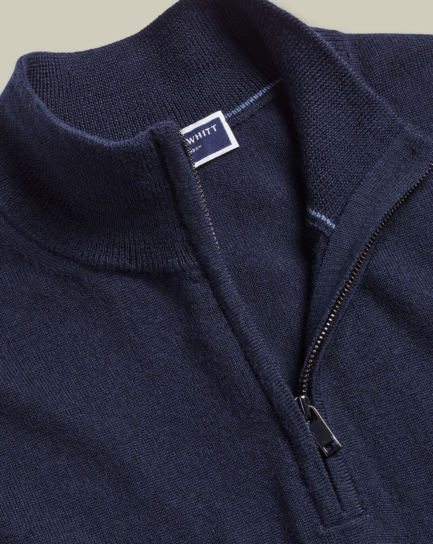 Merino Quarter Zip Sweater - Navy