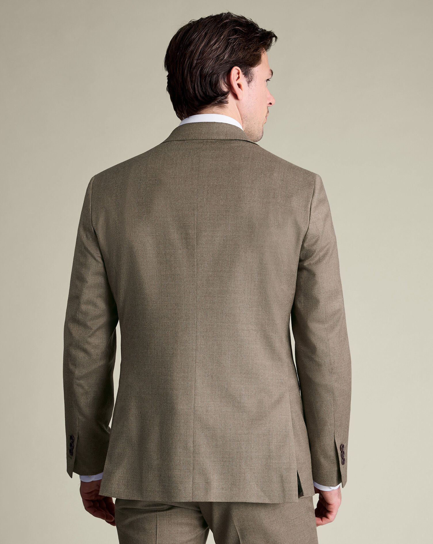 Flannel Italian Suit - Taupe
