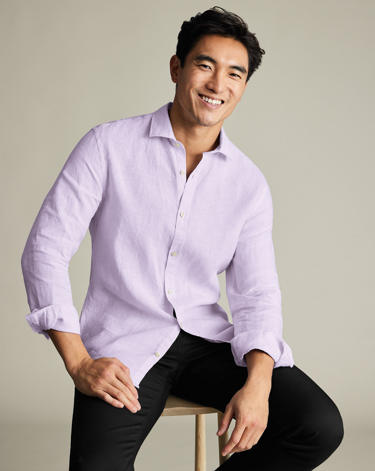 Pure Linen Shirt - Lilac