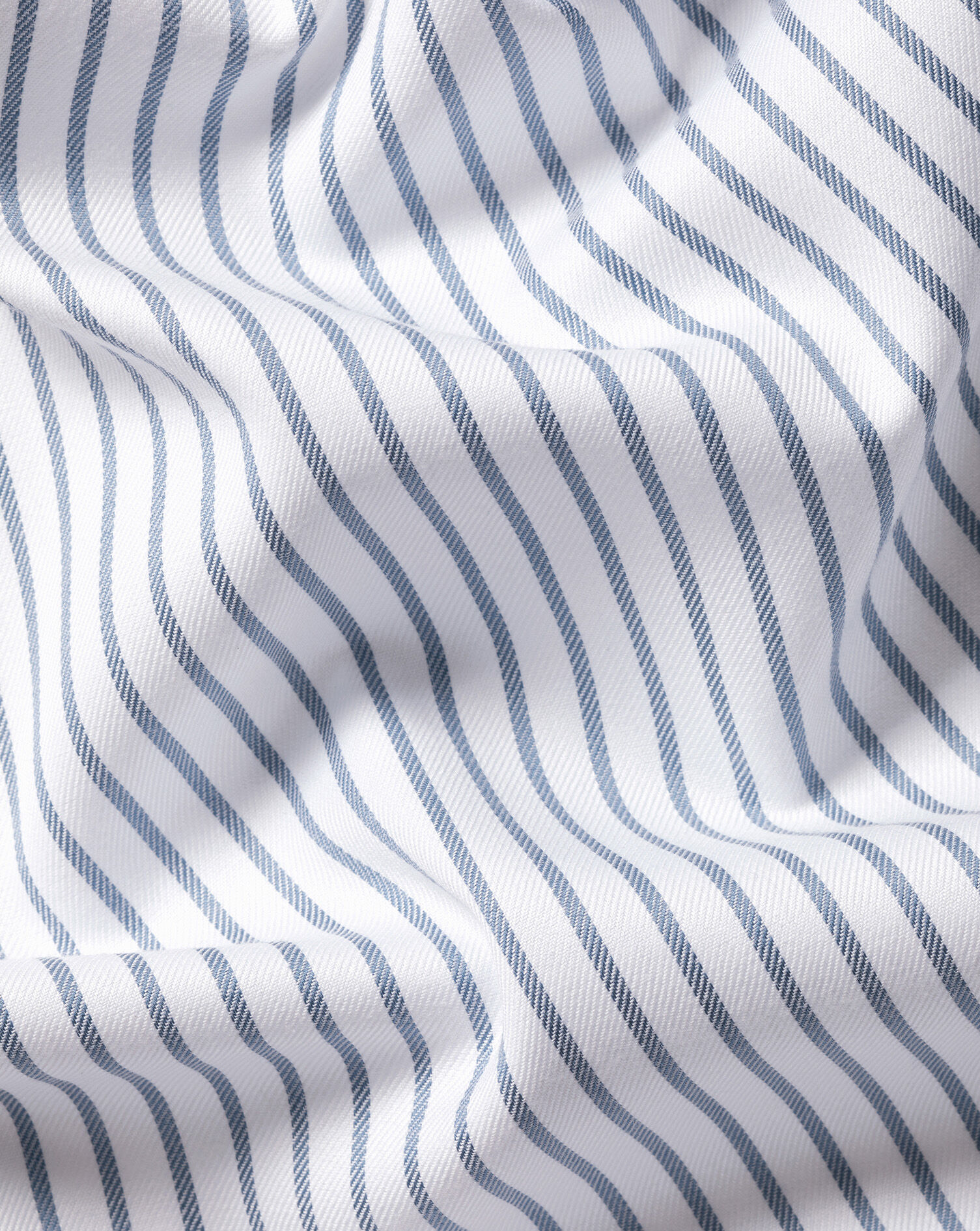 Non-Iron Twill Stripe Shirt - Indigo Blue