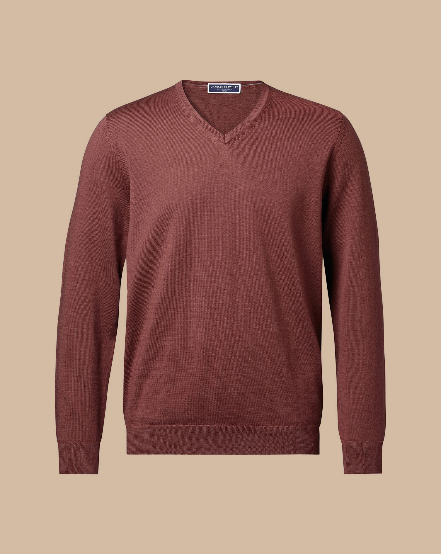 Merino V-Neck Sweater - Rosewood