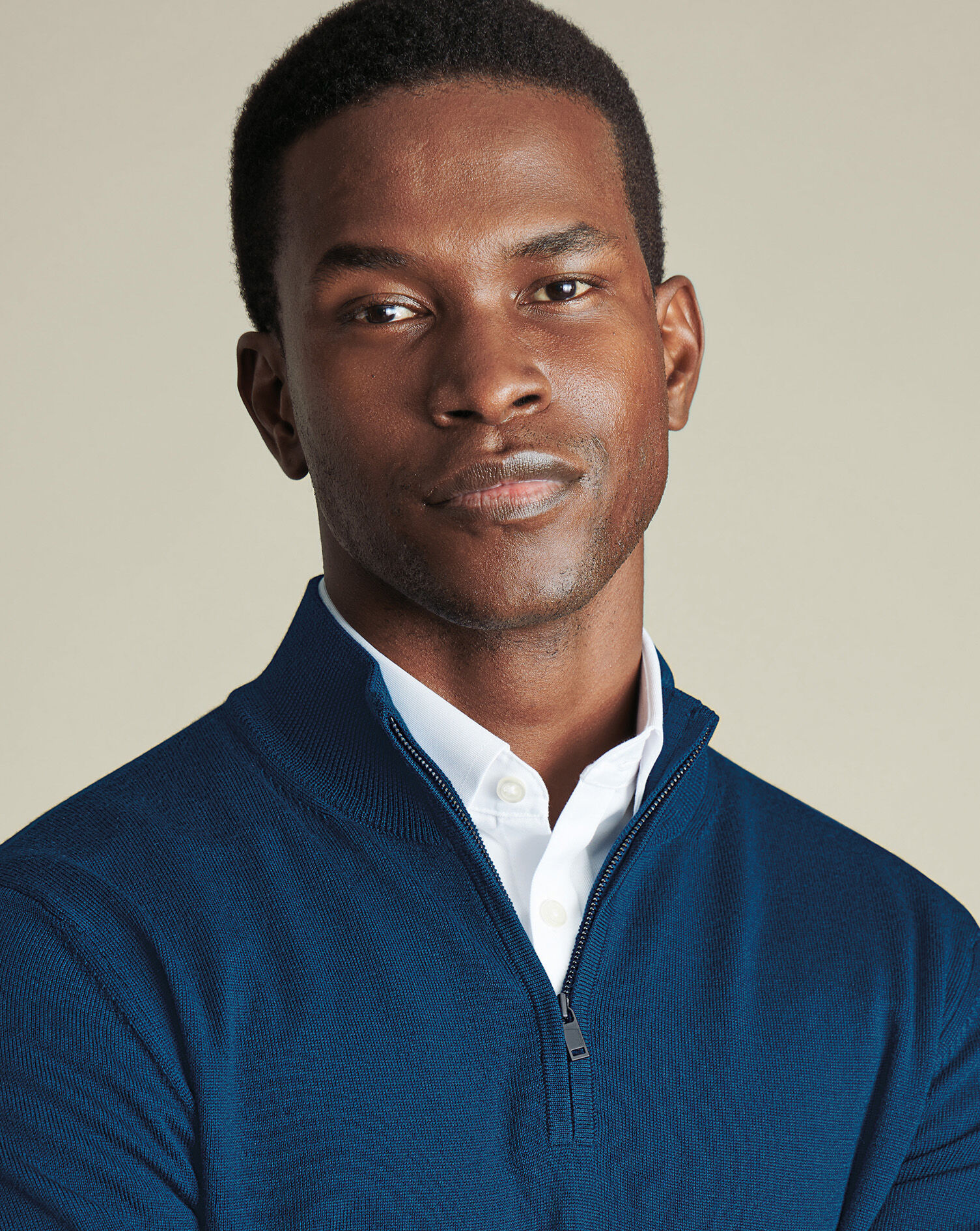 Merino Quarter Zip Sweater - Atlantic Blue