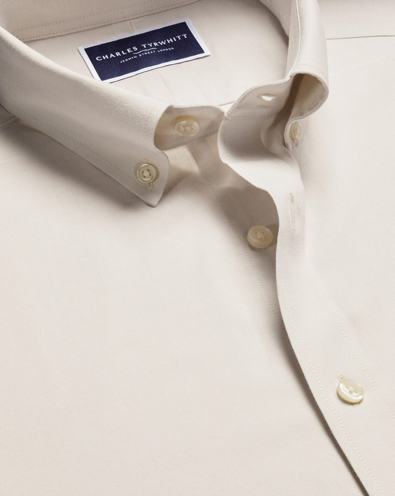 Brushed Cotton Twill Shirt - Cream