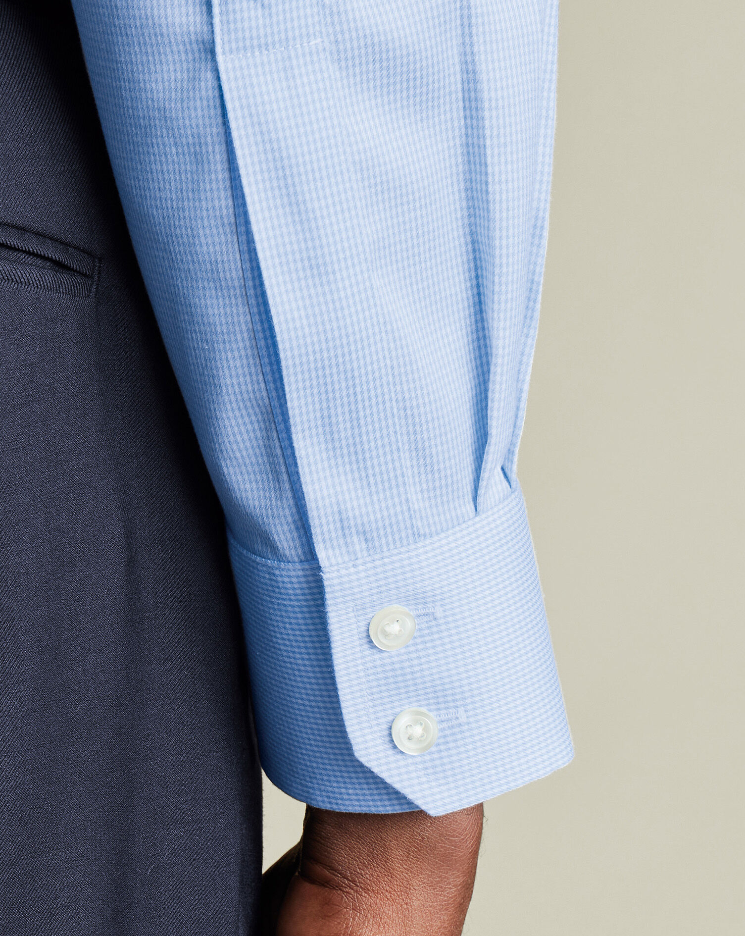 Non-Iron Puppytooth Shirt - Sky Blue