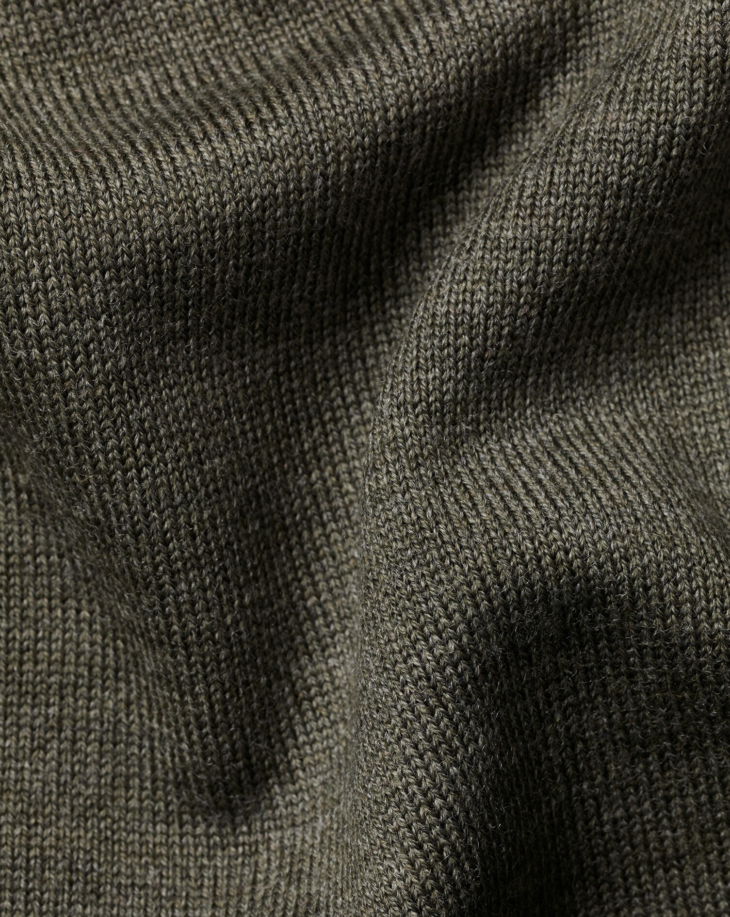 Pure Merino V-Neck Sweater - Olive Green