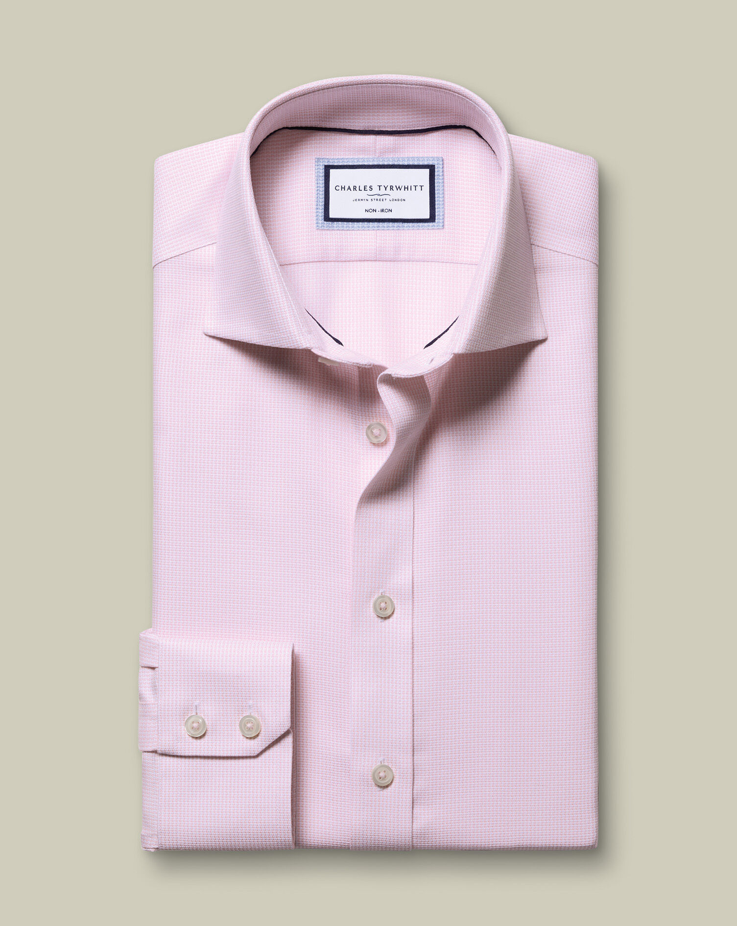 Non-Iron Stretch Burlington Weave Shirt - Pink