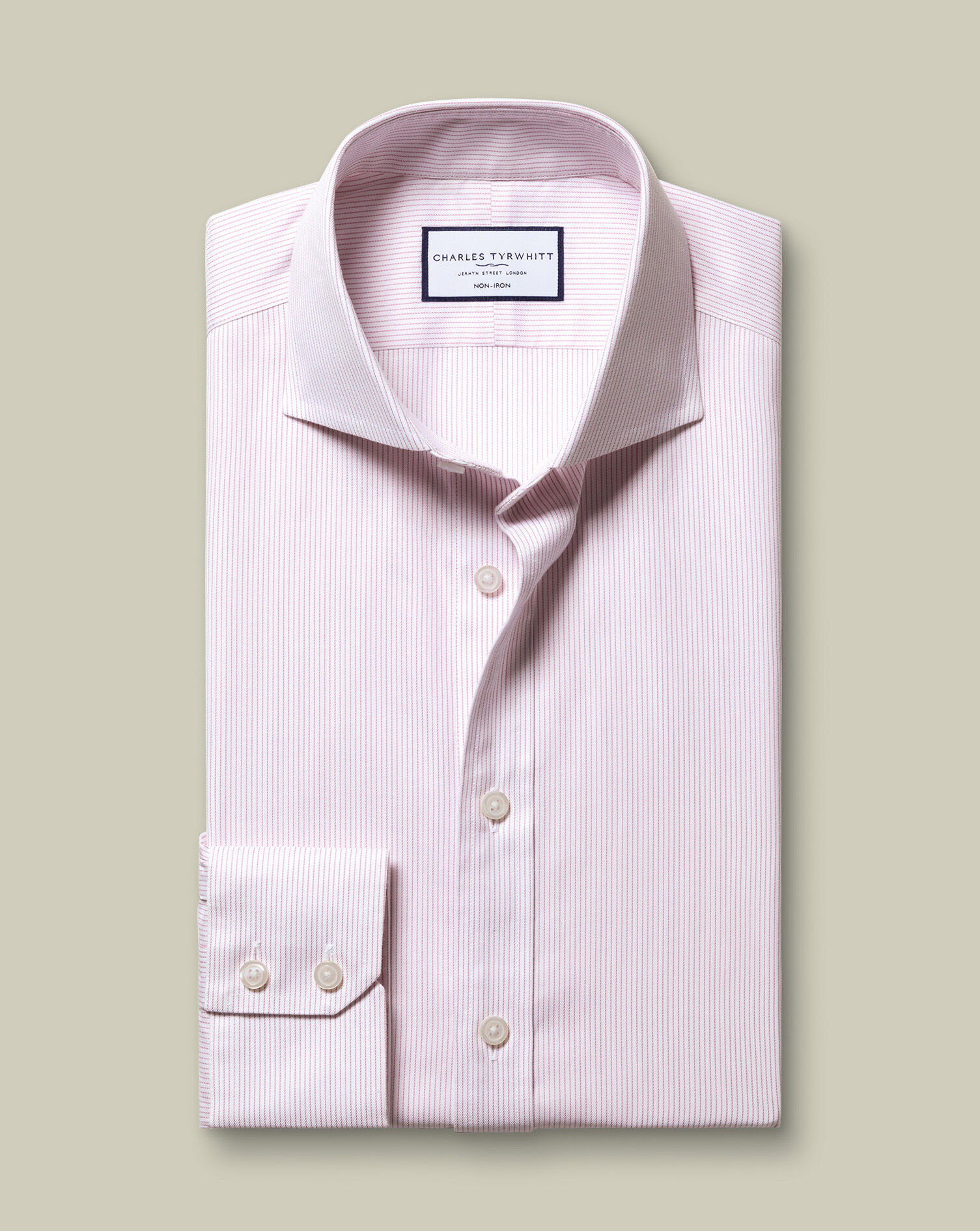 Non-Iron Twill Stripe Shirt - Pink
