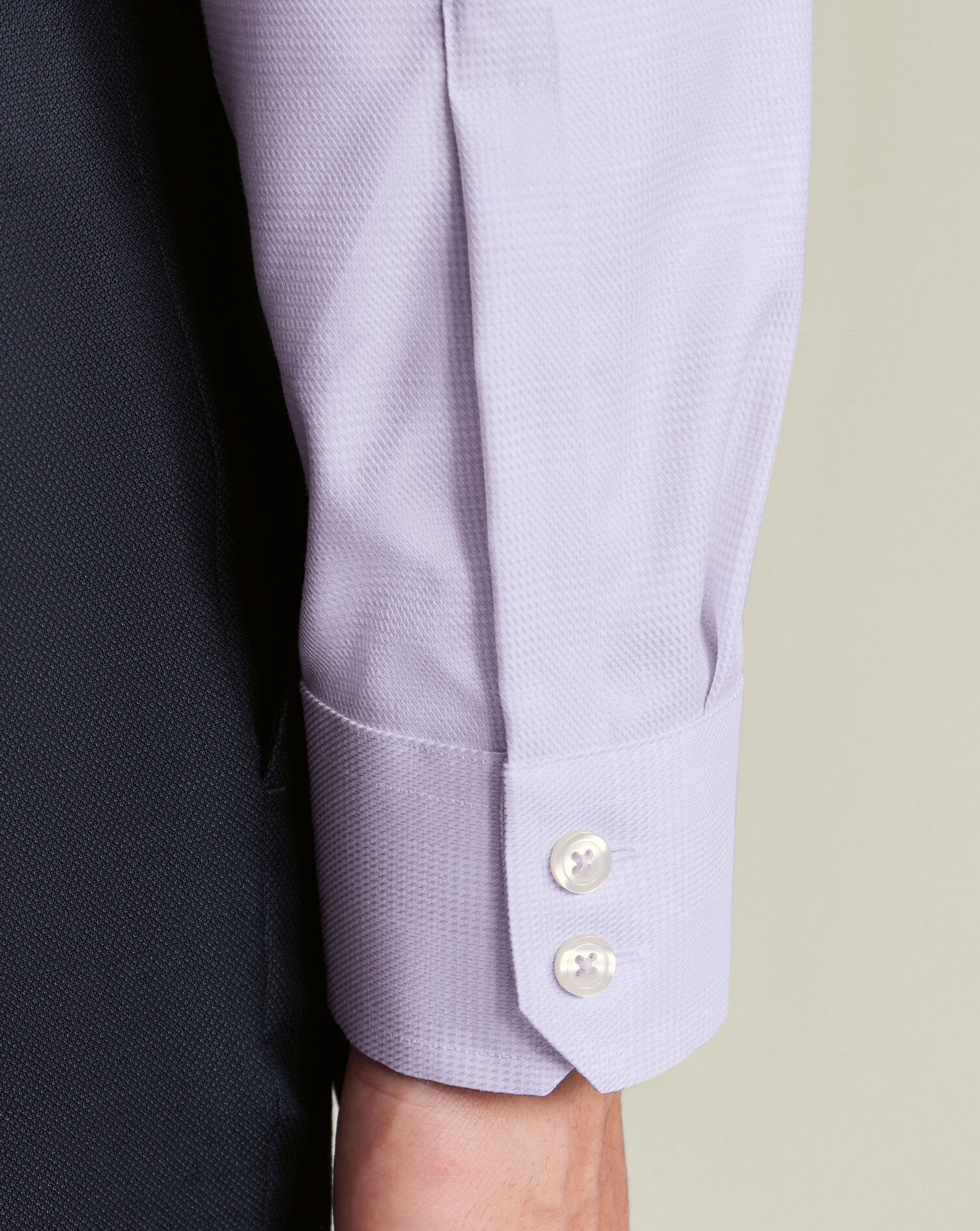 Non-Iron Burlington Weave Prince of Wales Check Shirt - Lilac