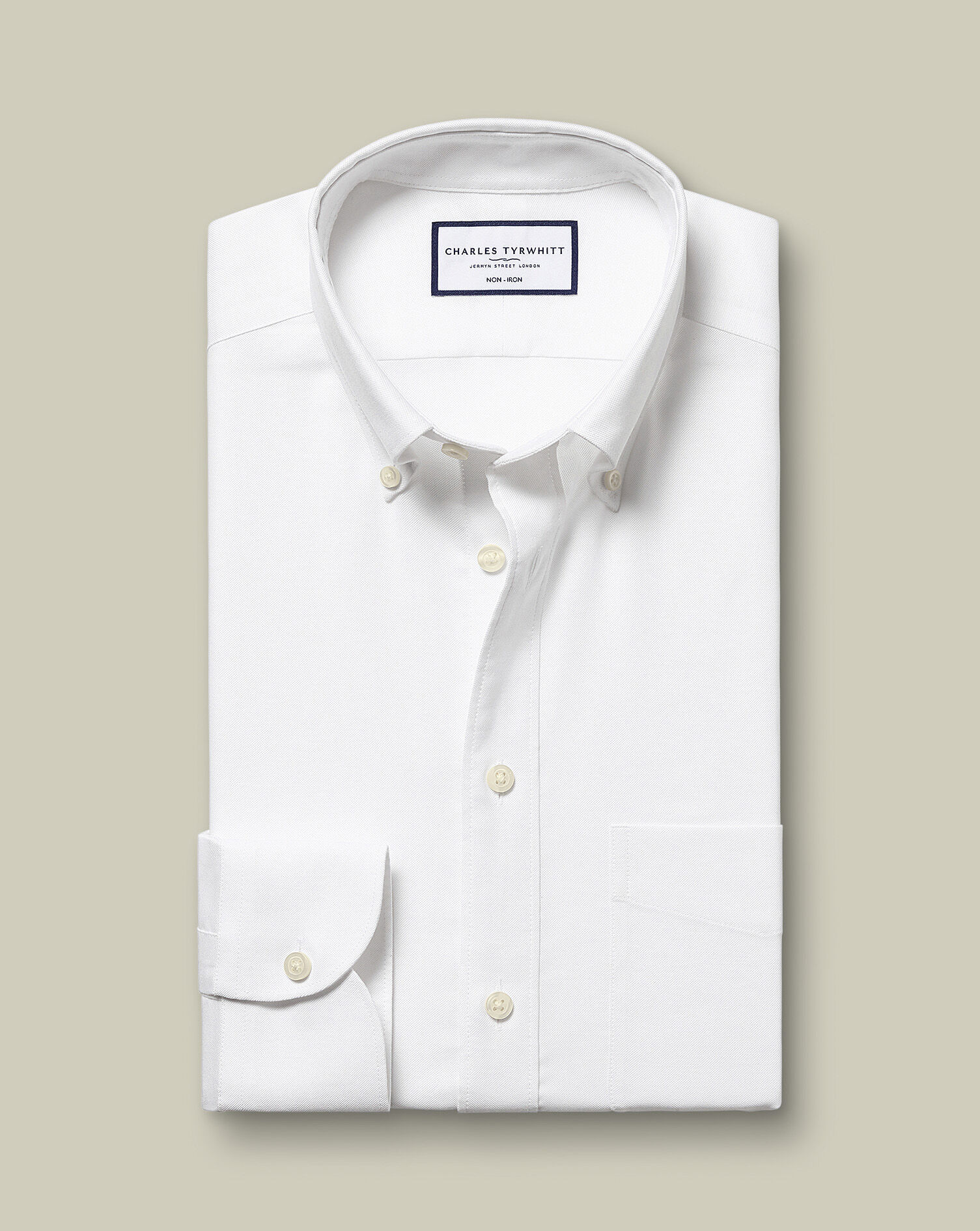 Non-Iron Stretch Oxford Shirt - White