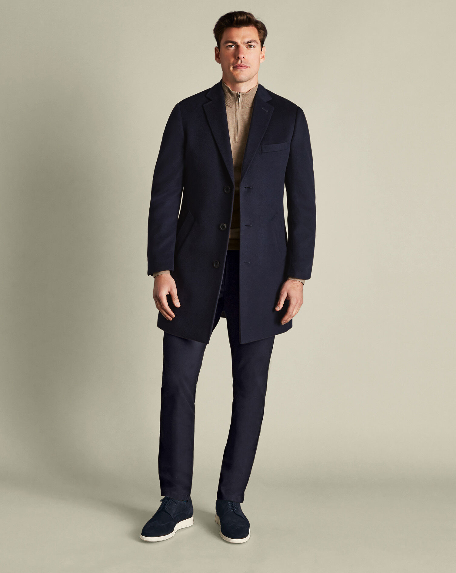 Wool Overcoat - Navy