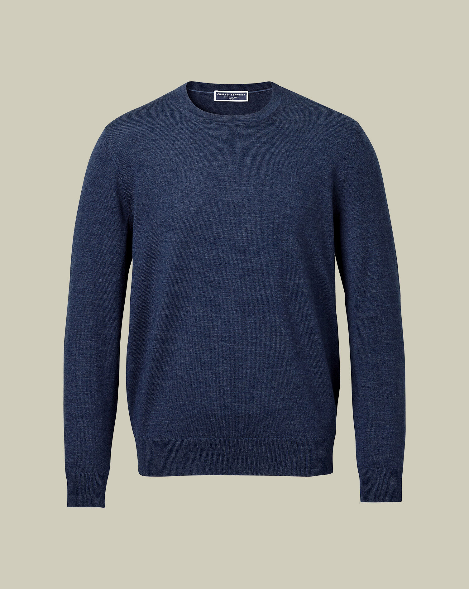 Pure Merino Crew Neck Sweater - Ink Blue