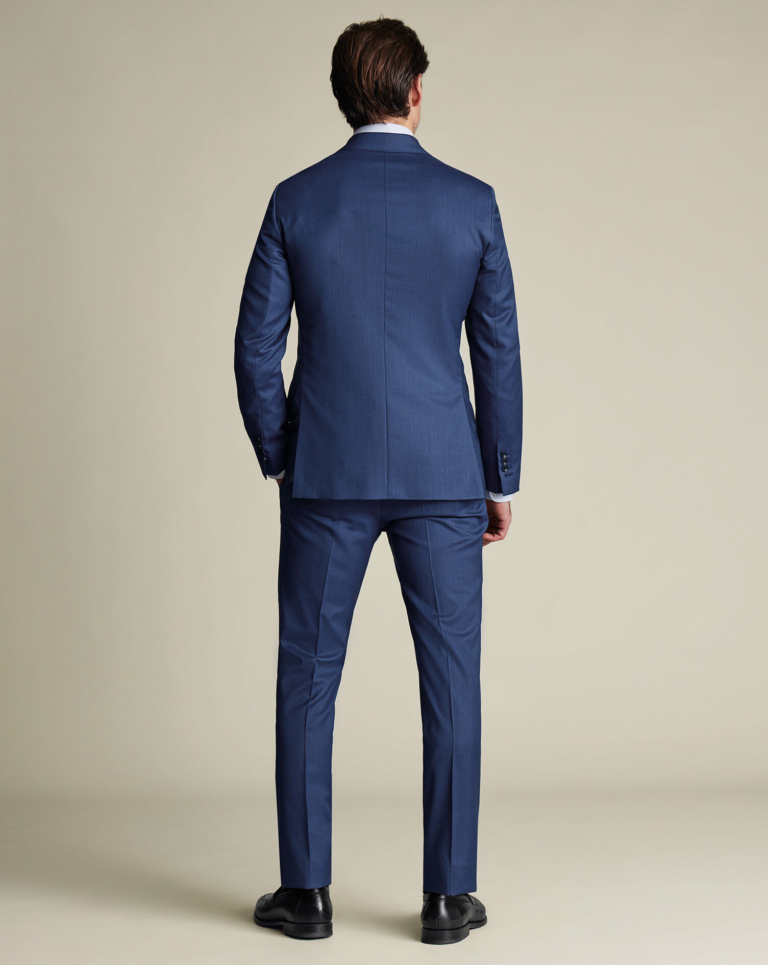 Double Breasted Ultimate Performance Sharkskin Suit - Royal Blue