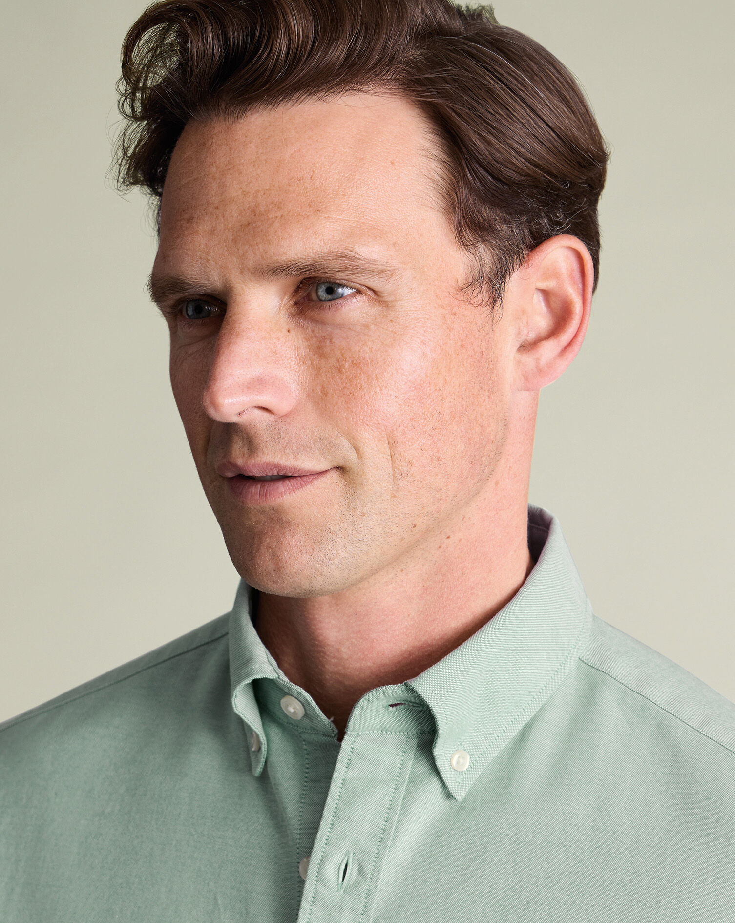 Stretch Washed Oxford Shirt - Light Green