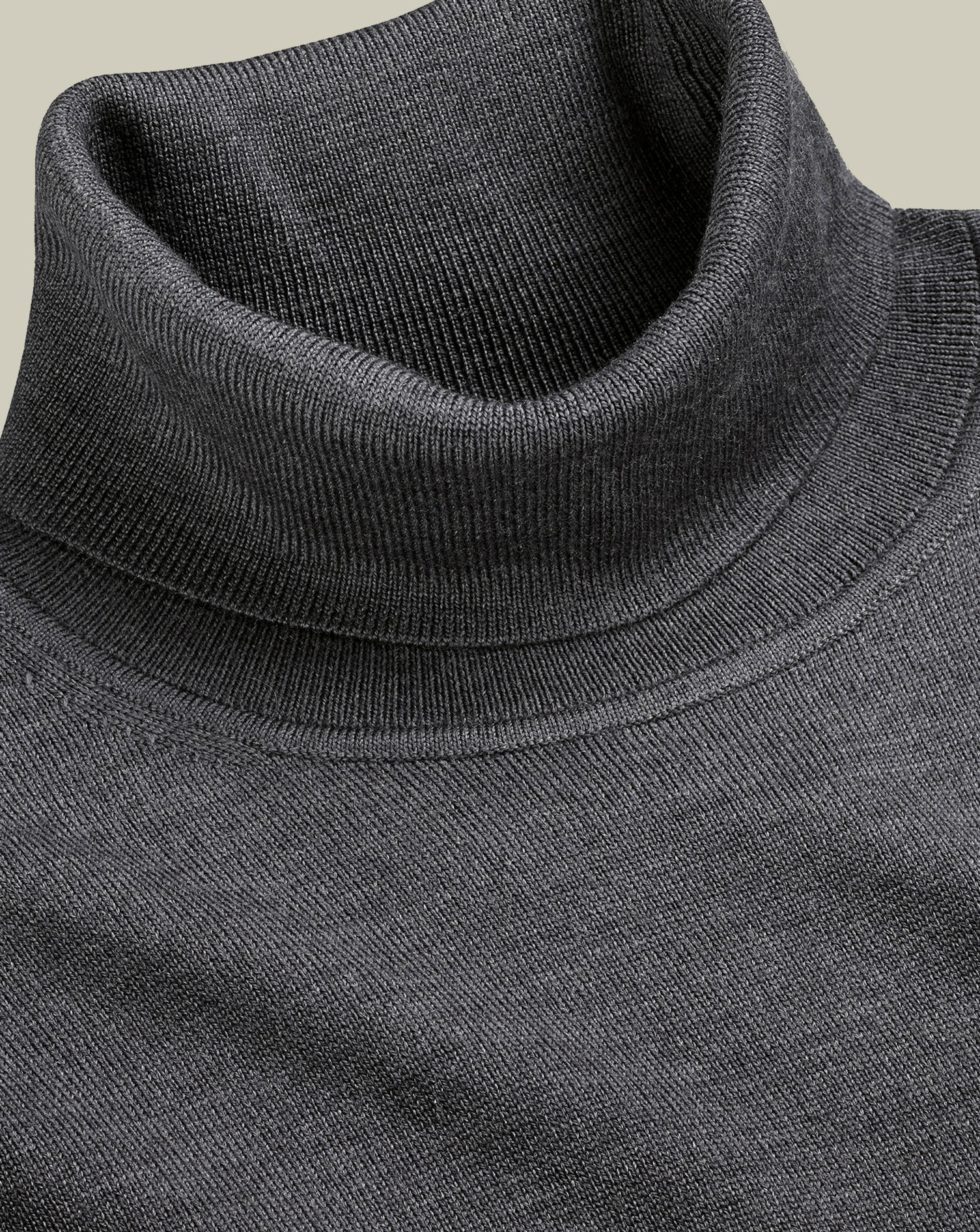 Merino Turtleneck Sweater - Gray