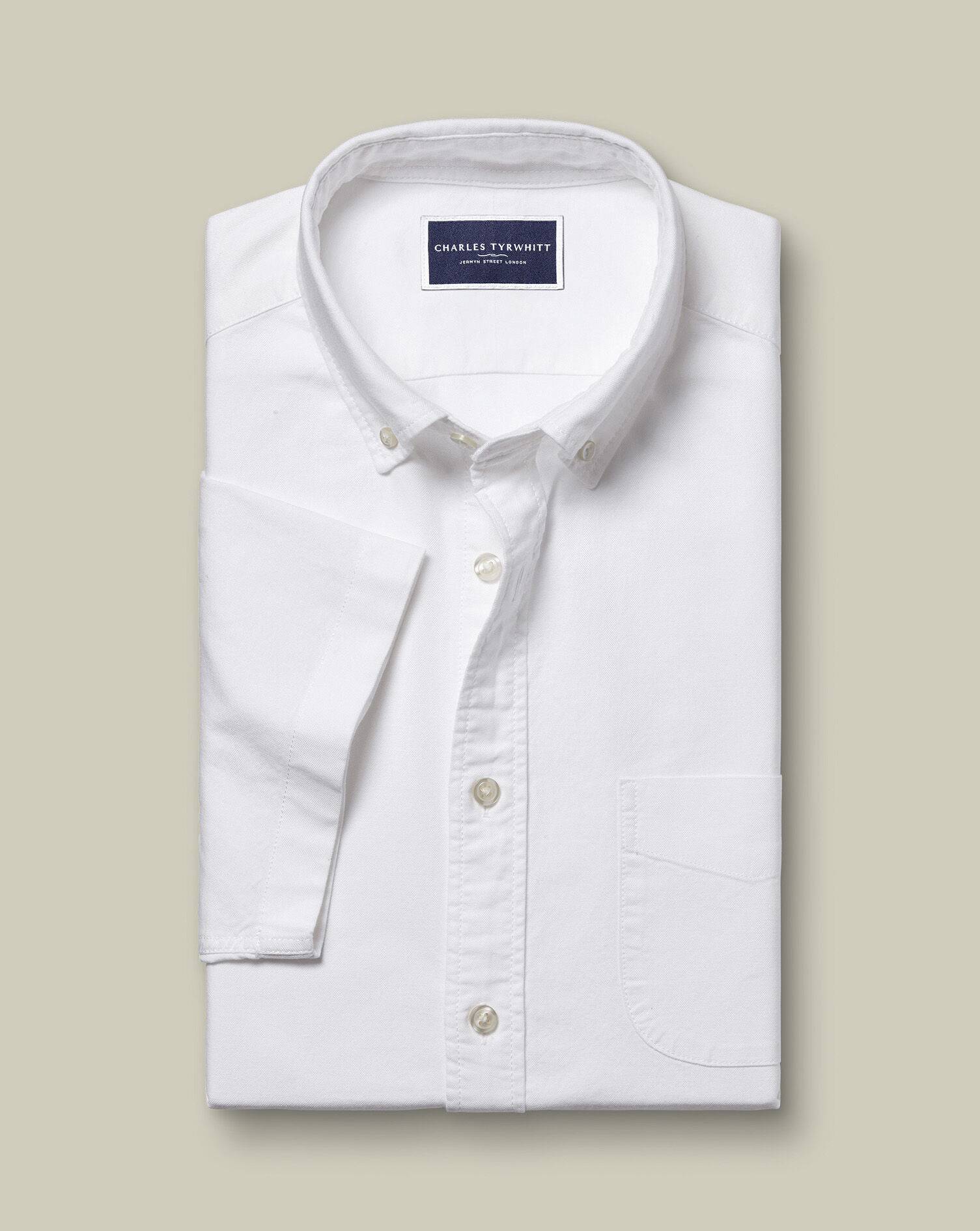 Washed Oxford Short Sleeve Shirt - White