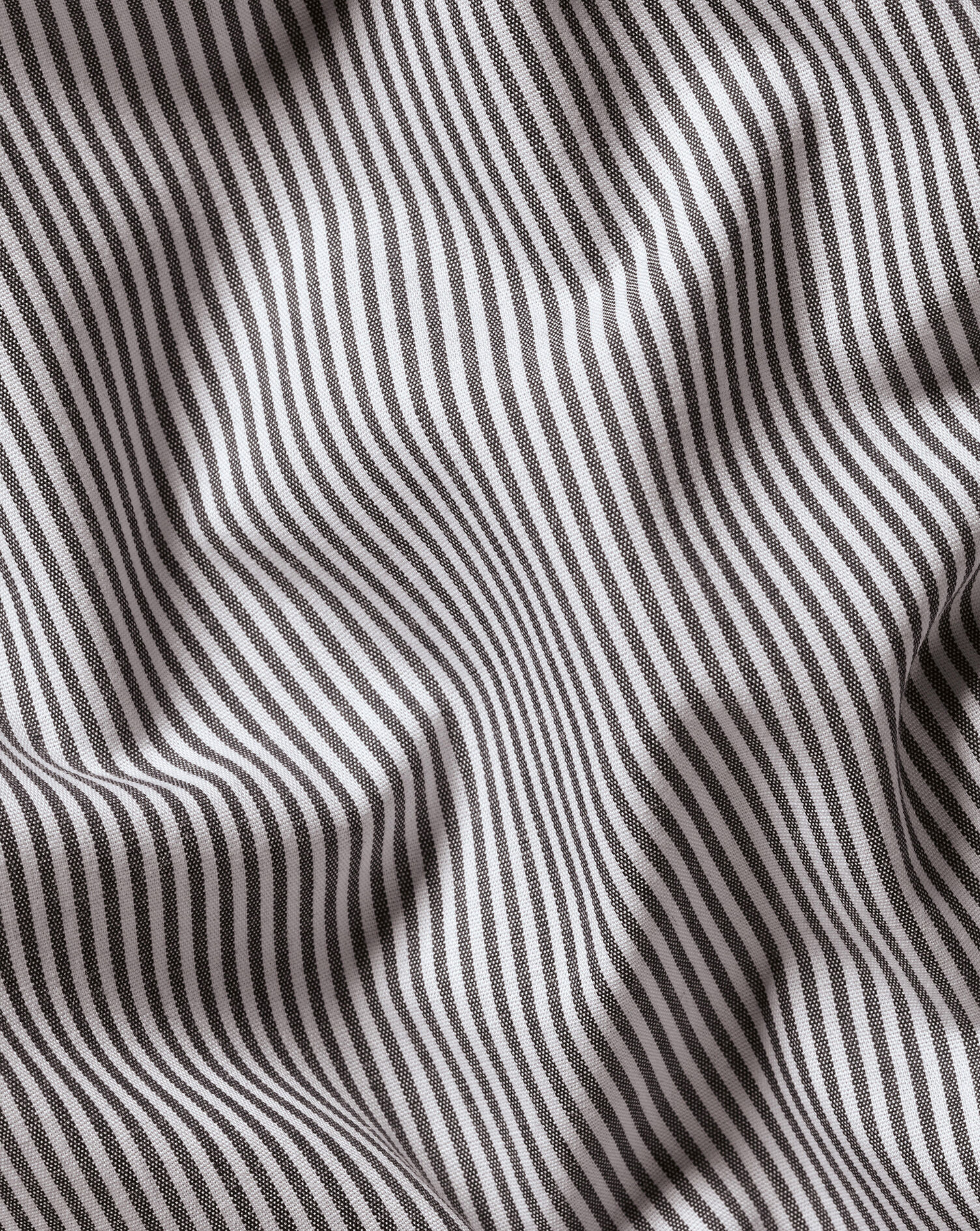 Spread Collar Non-Iron Poplin Bengal Stripe Shirt - Black