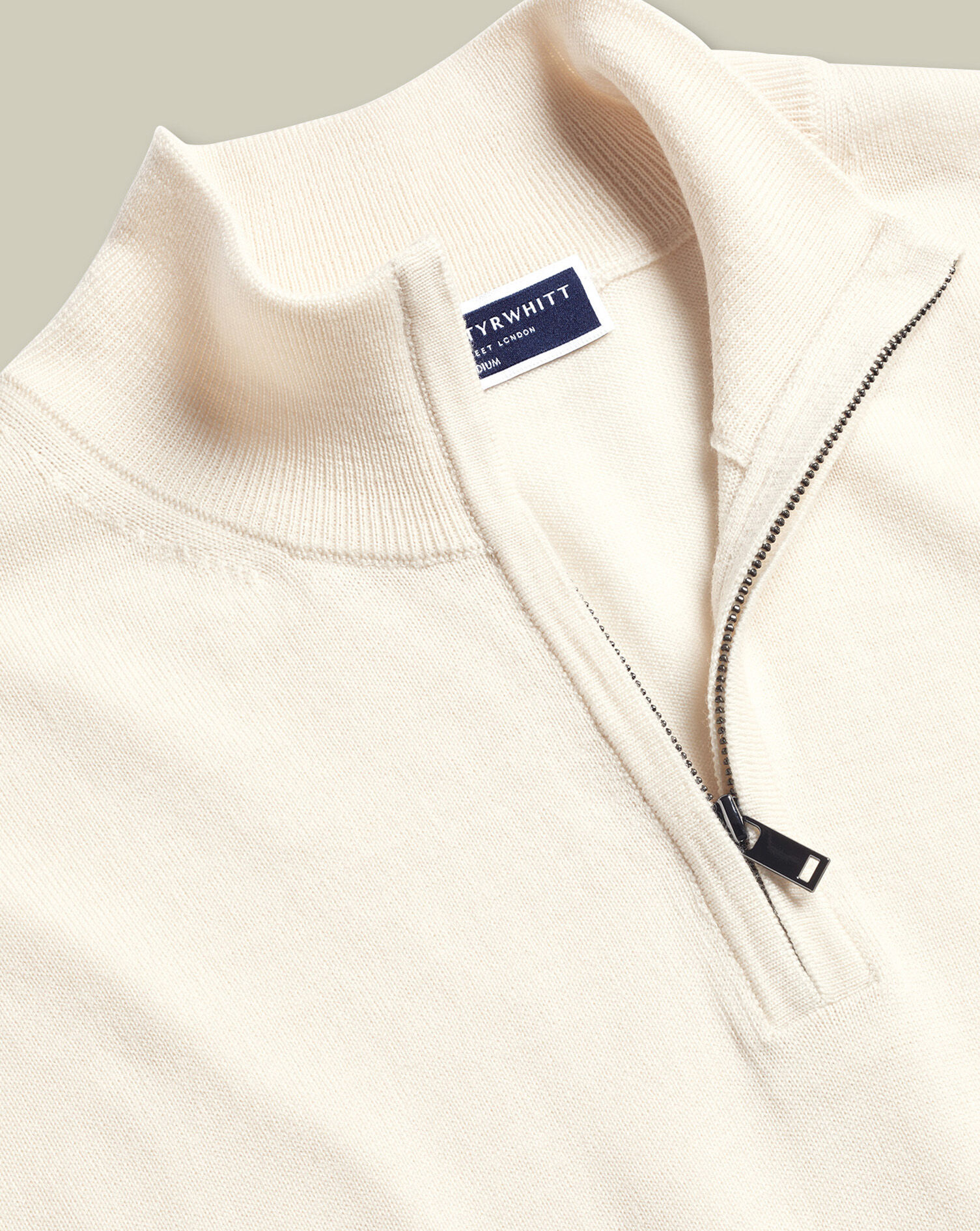 Merino Quarter Zip Sweater - Cream