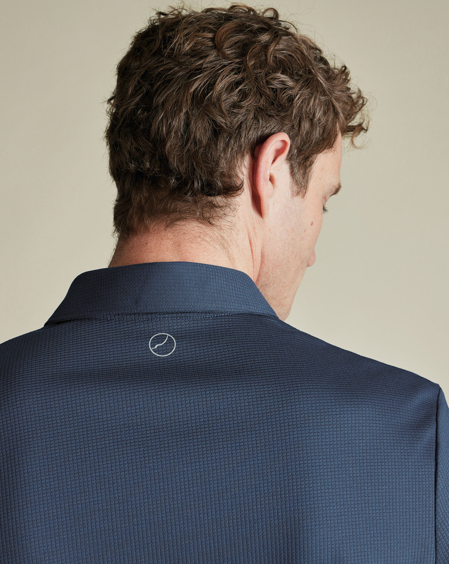 Performance Textured Zip-Neck Polo - Airforce Blue