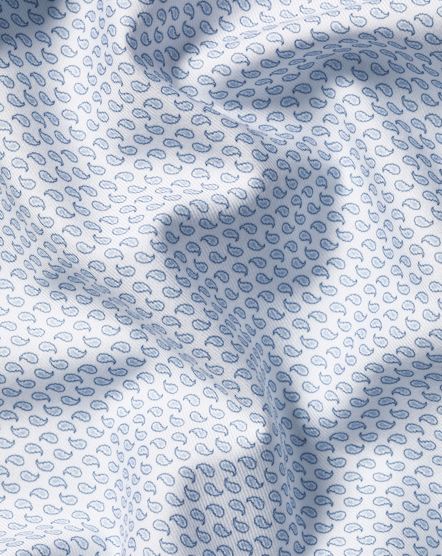 Non-Iron Stretch Paisley Print Shirt - Light Blue