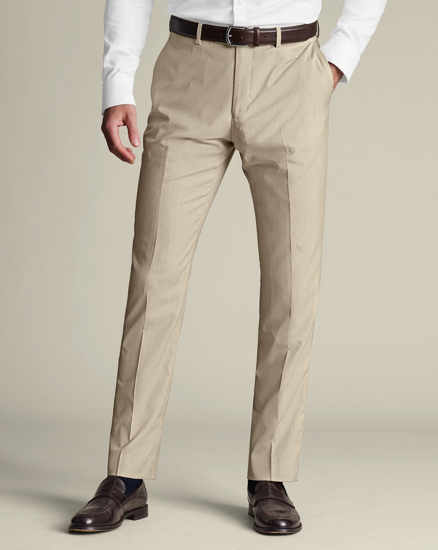 Italian Suit Pants - Stone