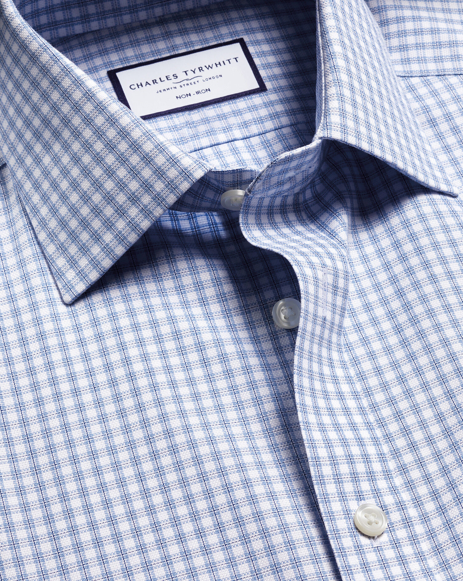 Non-Iron Royal Oxford Check Shirt - Blue
