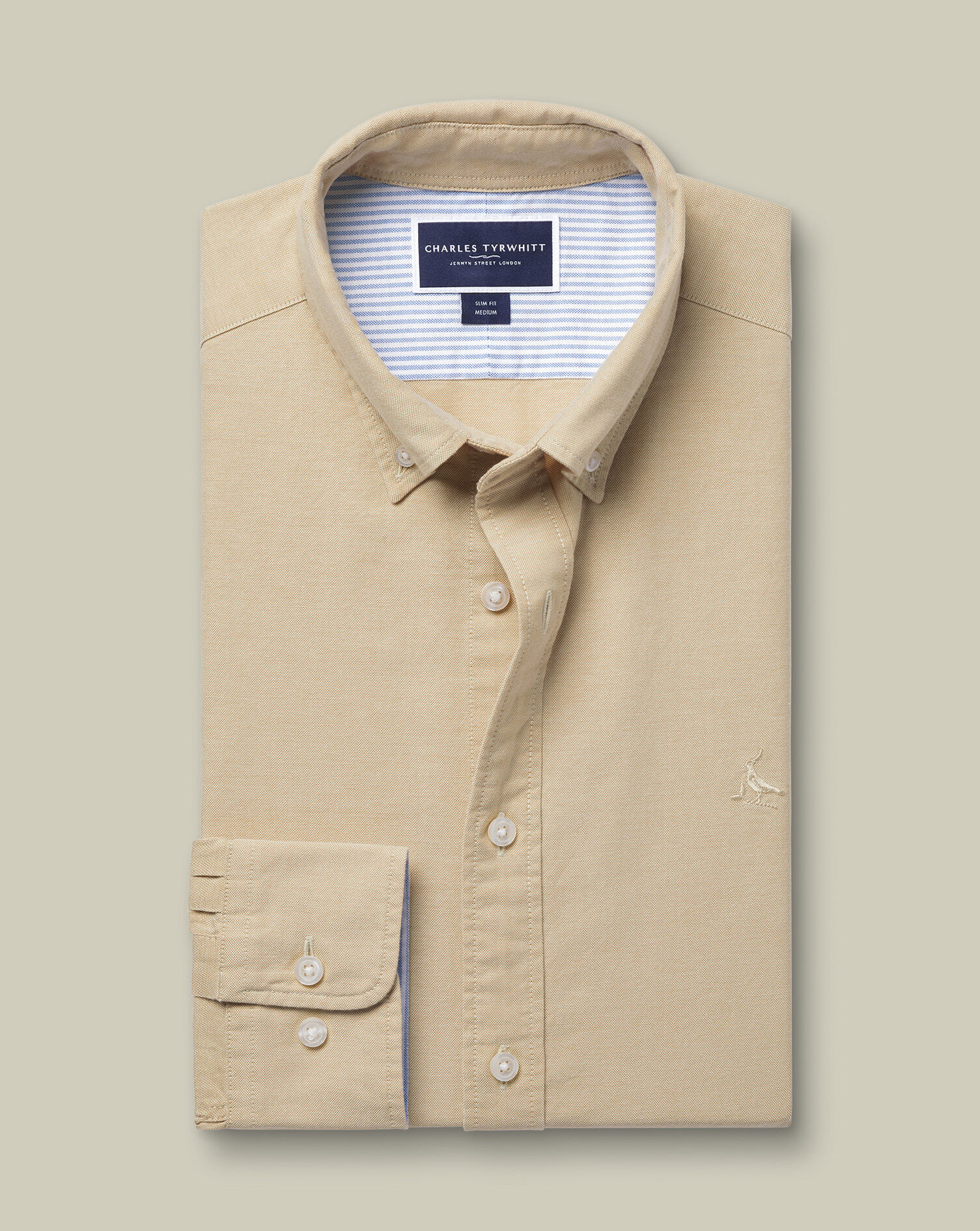 Stretch Washed Oxford Shirt - Stone