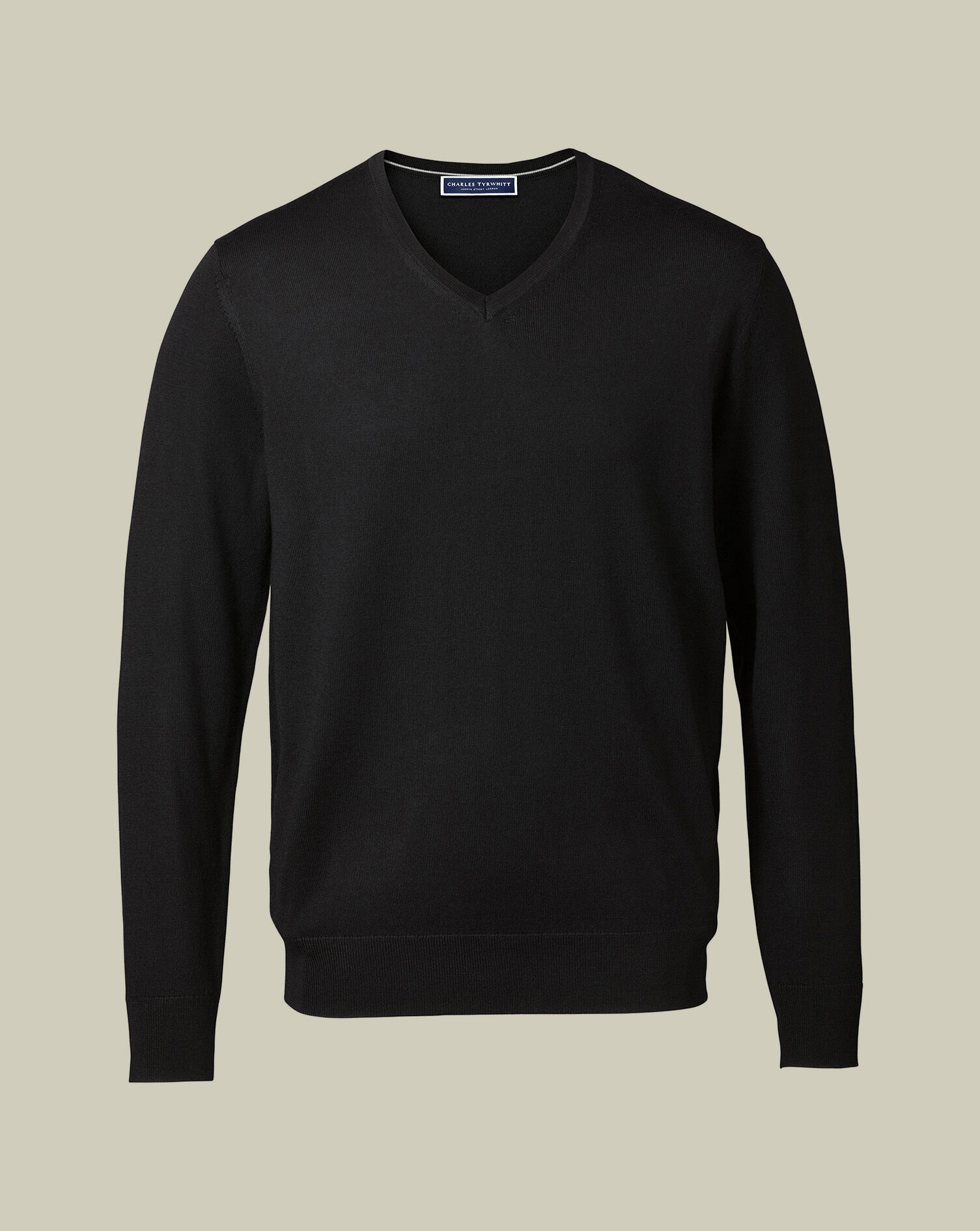 Merino V-Neck Sweater - Black